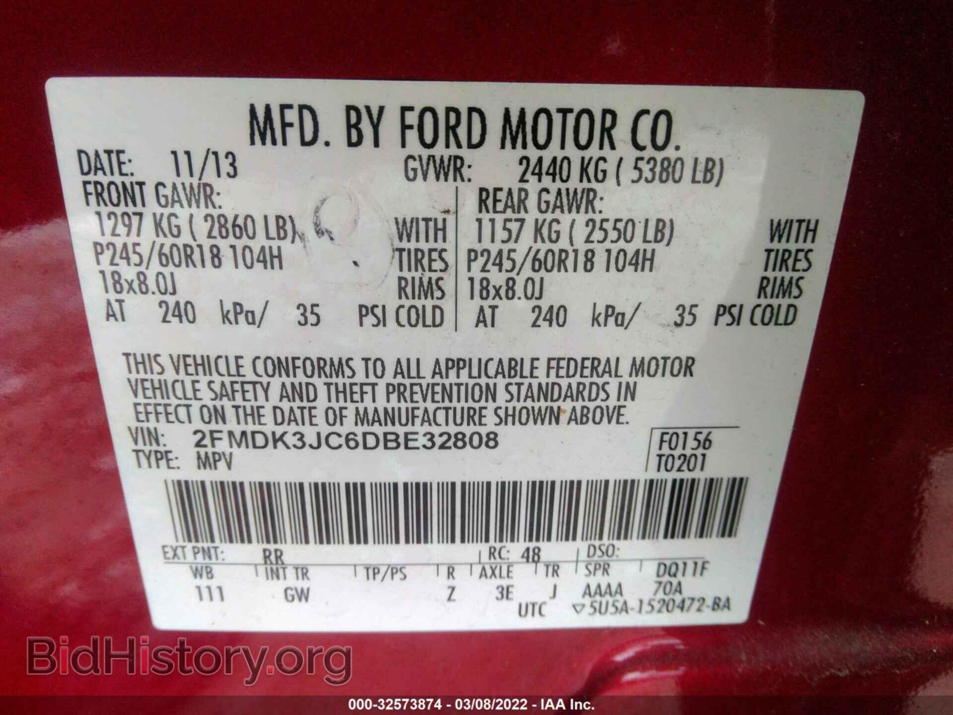 2013 FORD EDGE - VIN: 2FMDK3JC6DBE32808 - Photo 9