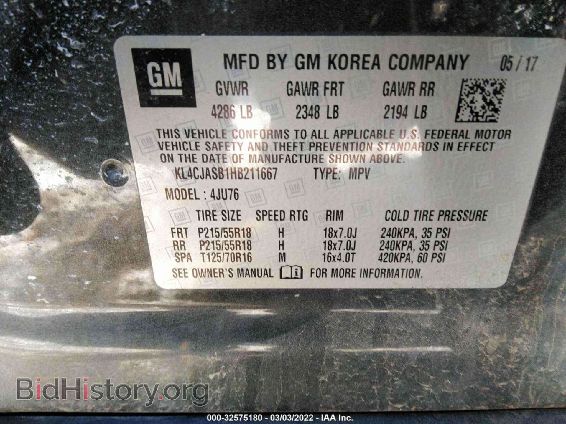2017 BUICK ENCORE - VIN: KL4CJASB1HB211667 - Photo 9