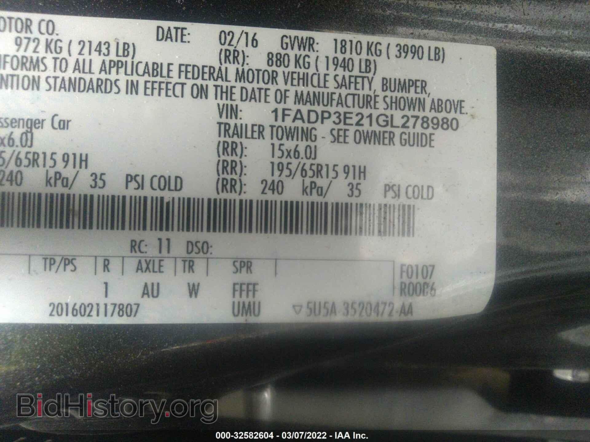 2016 FORD FOCUS - VIN: 1FADP3E21GL278980 - Фото 9