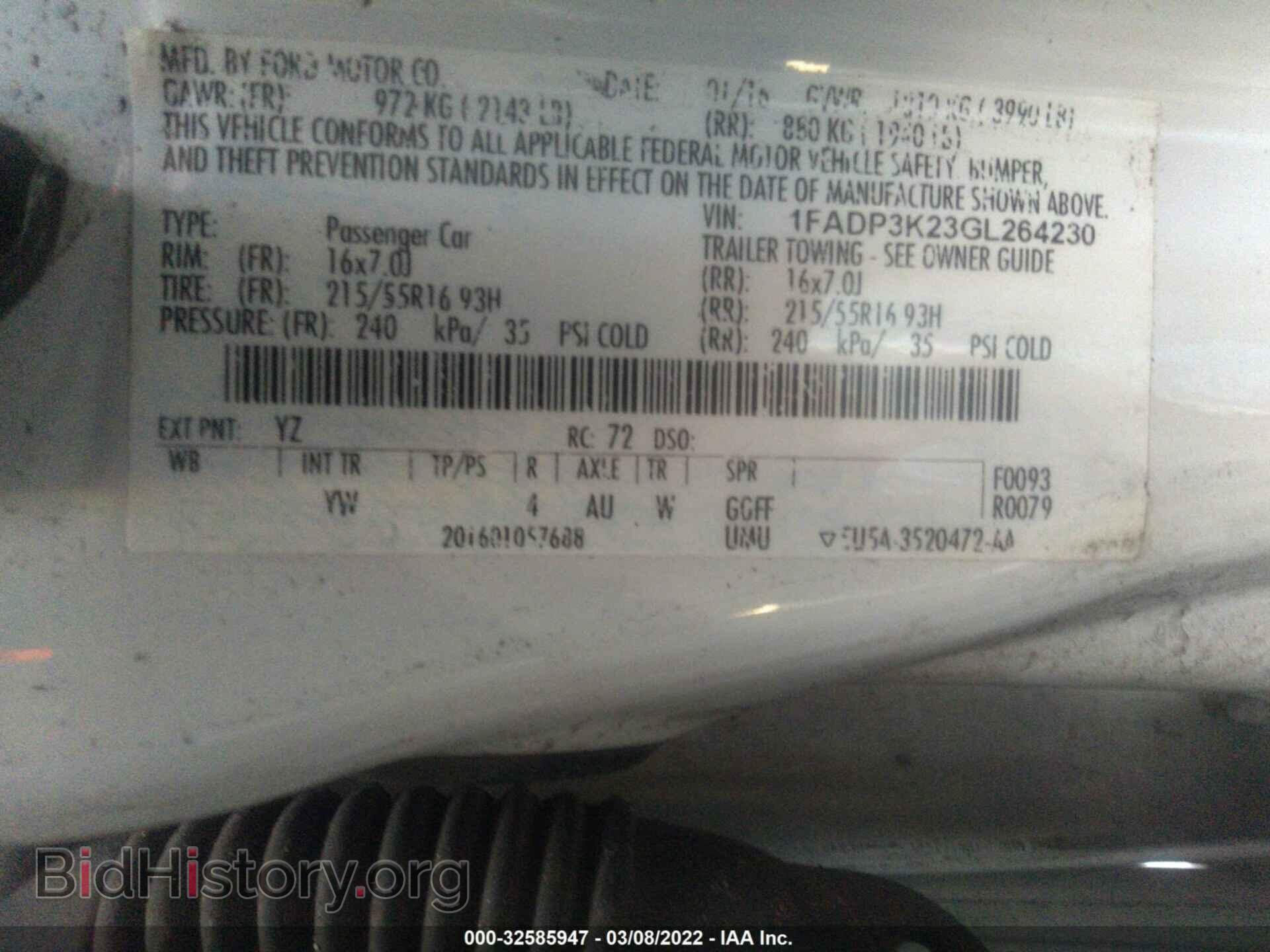 2016 FORD FOCUS - VIN: 1FADP3K23GL264230 - Фото 9