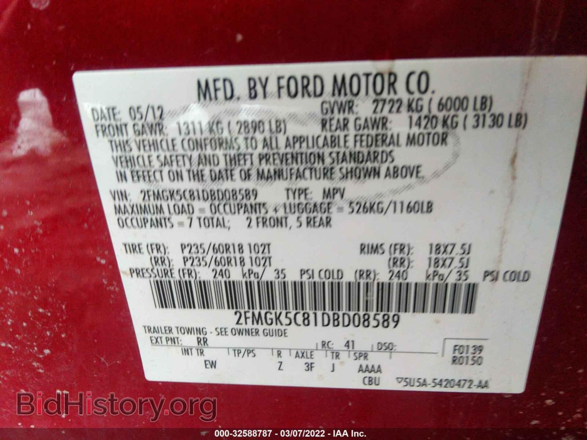 2013 FORD FLEX - VIN: 2FMGK5C81DBD08589 - Photo 9