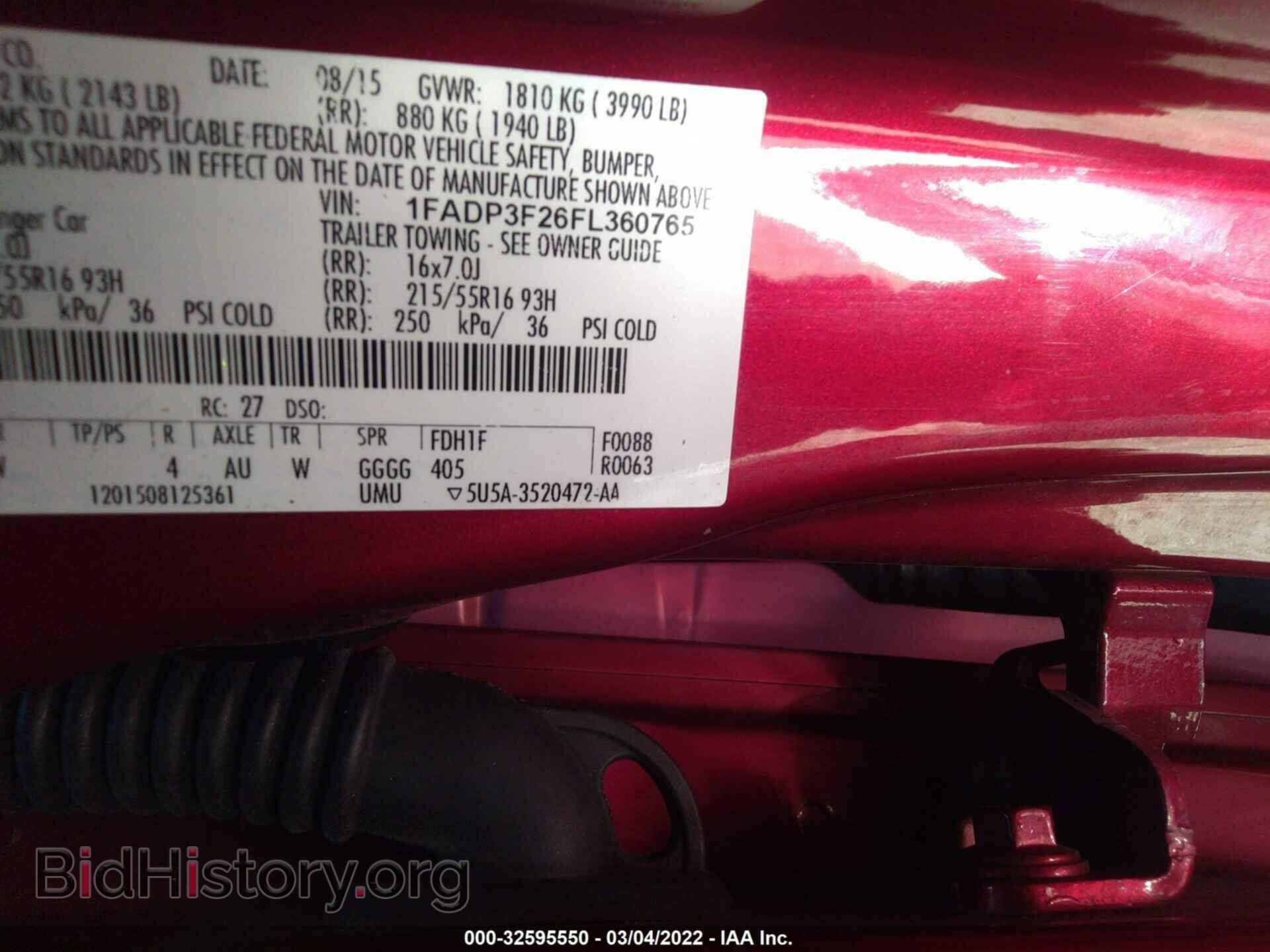 2015 FORD FOCUS - VIN: 1FADP3F26FL360765 - Фото 9