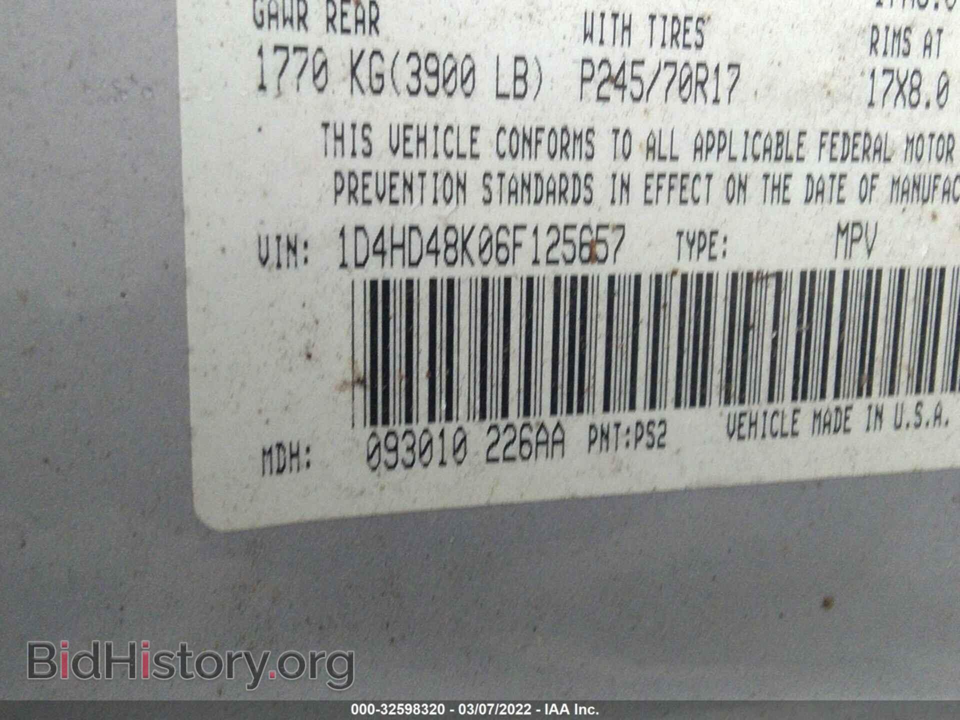 2006 DODGE DURANGO - VIN: 1D4HD48K06F125657 - Photo 9