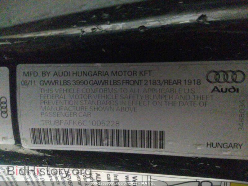 2012 Audi TT (VIN TRUBFAFK6C1005228) — фото 9 из 11