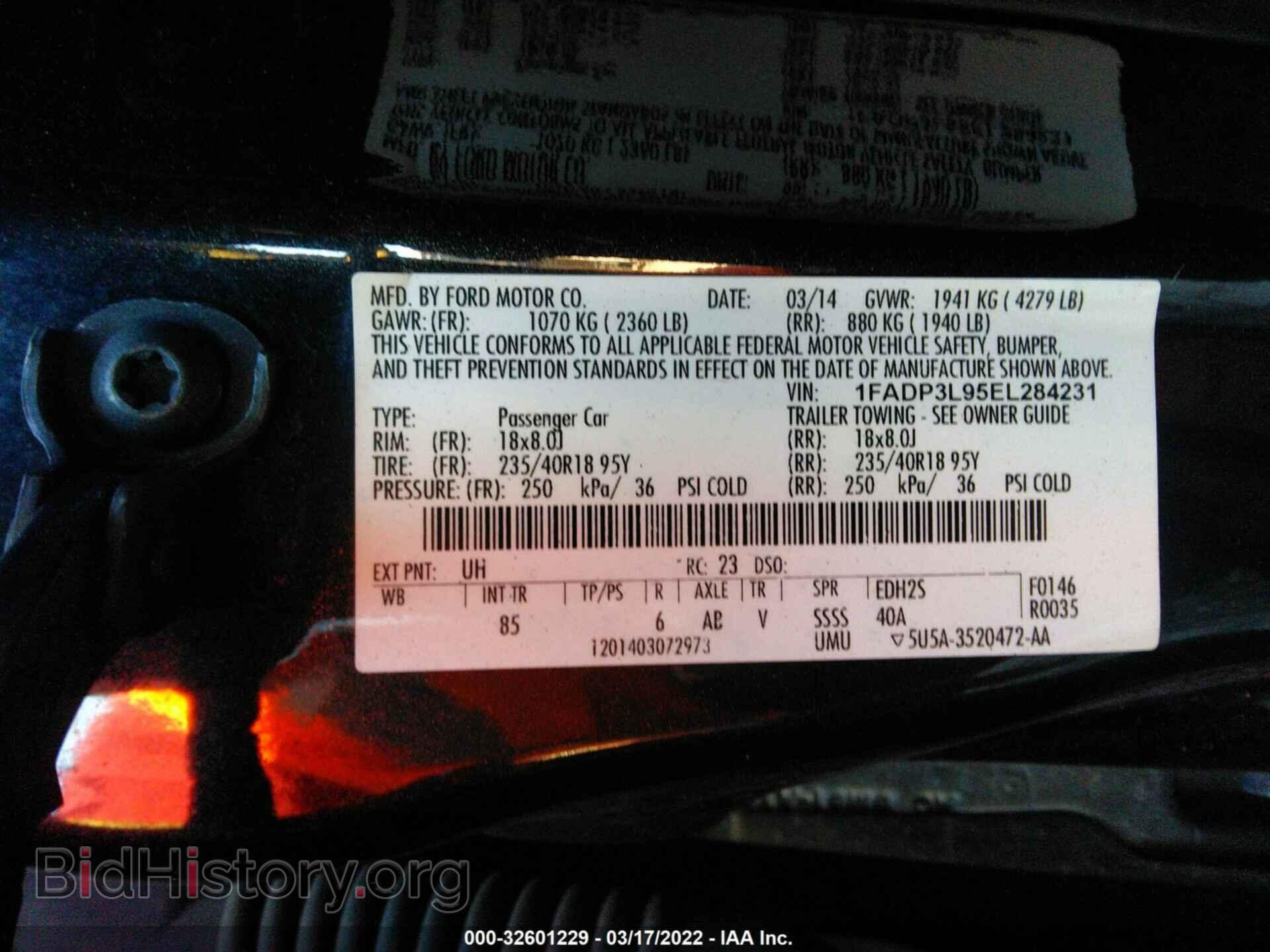 2014 FORD FOCUS - VIN: 1FADP3L95EL284231 - Фото 9