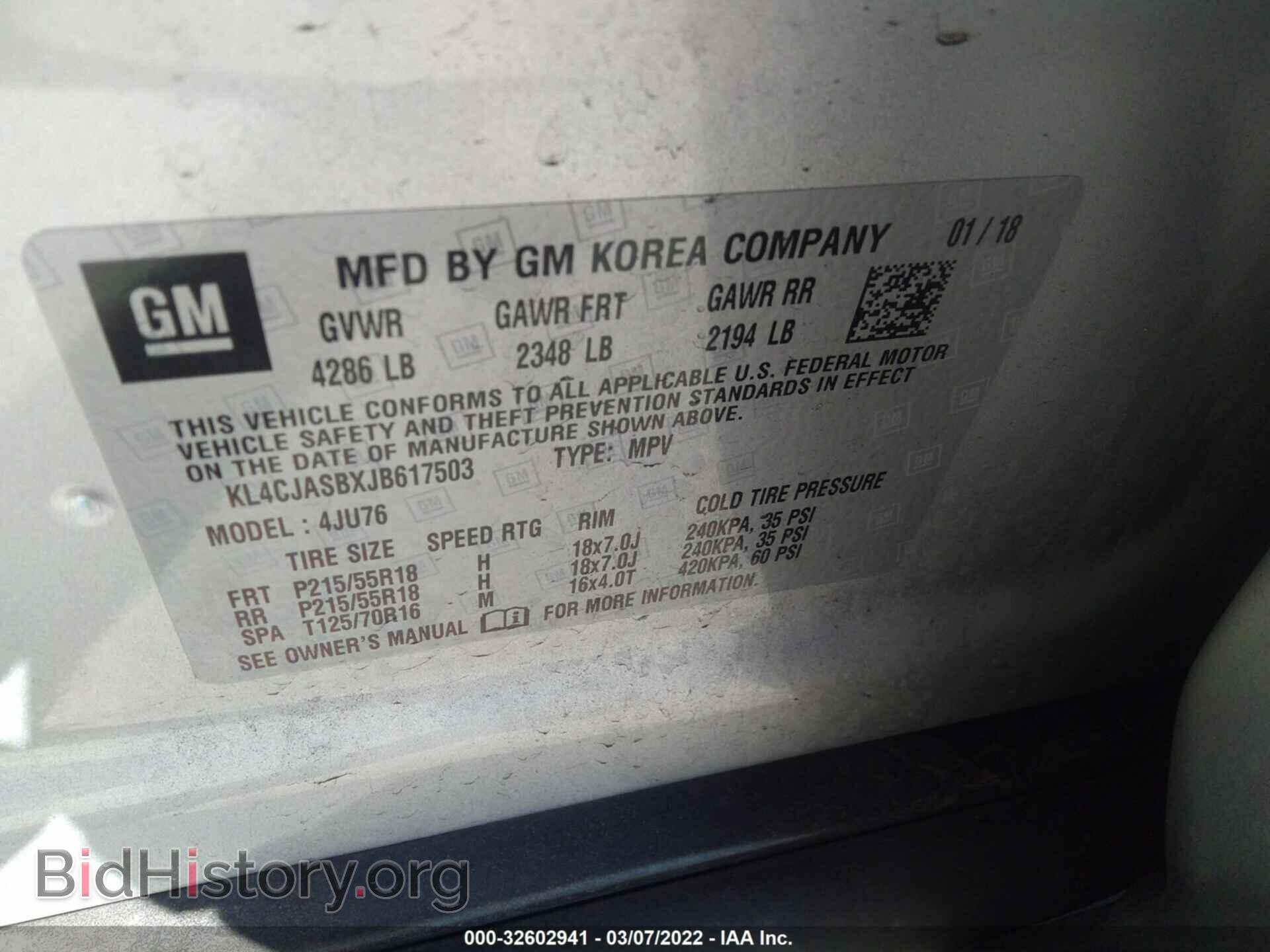 2018 BUICK ENCORE - VIN: KL4CJASBXJB617503 - Photo 9