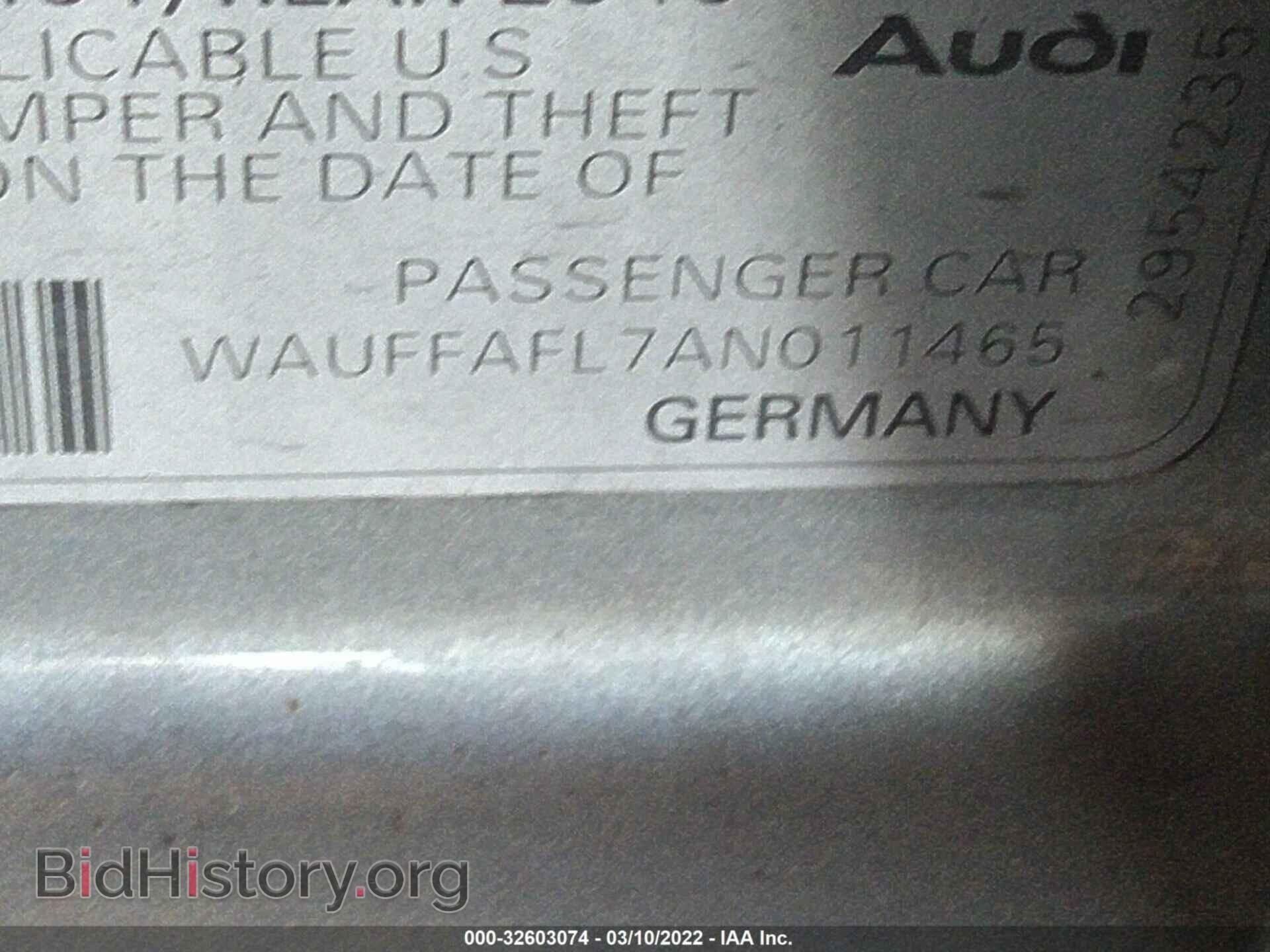 2010 AUDI A4 - VIN: WAUFFAFL7AN011465 - Фото 9