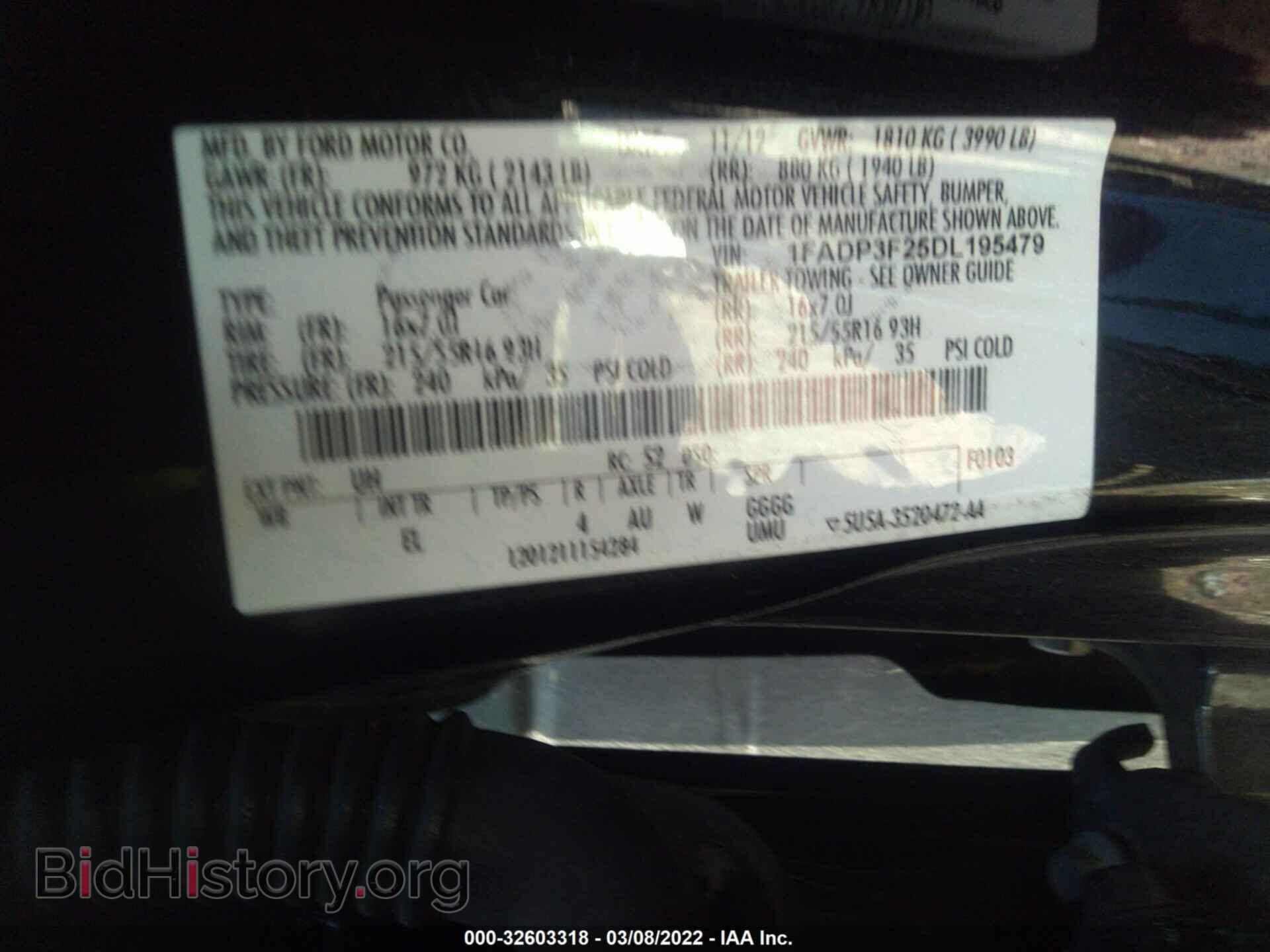 2013 FORD FOCUS - VIN: 1FADP3F25DL195479 - Фото 9