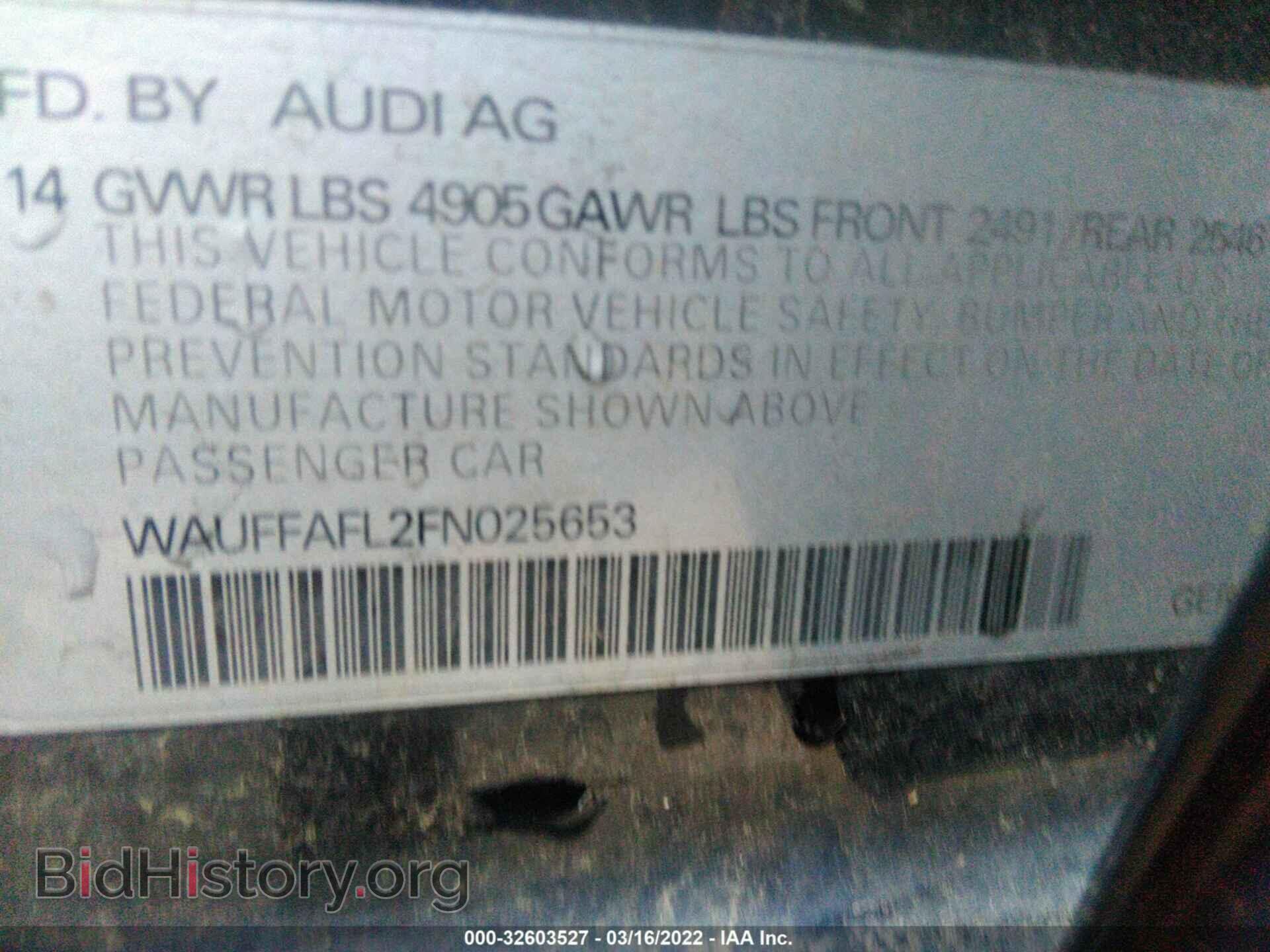 2015 AUDI A4 - VIN: WAUFFAFL2FN025653 - Фото 9