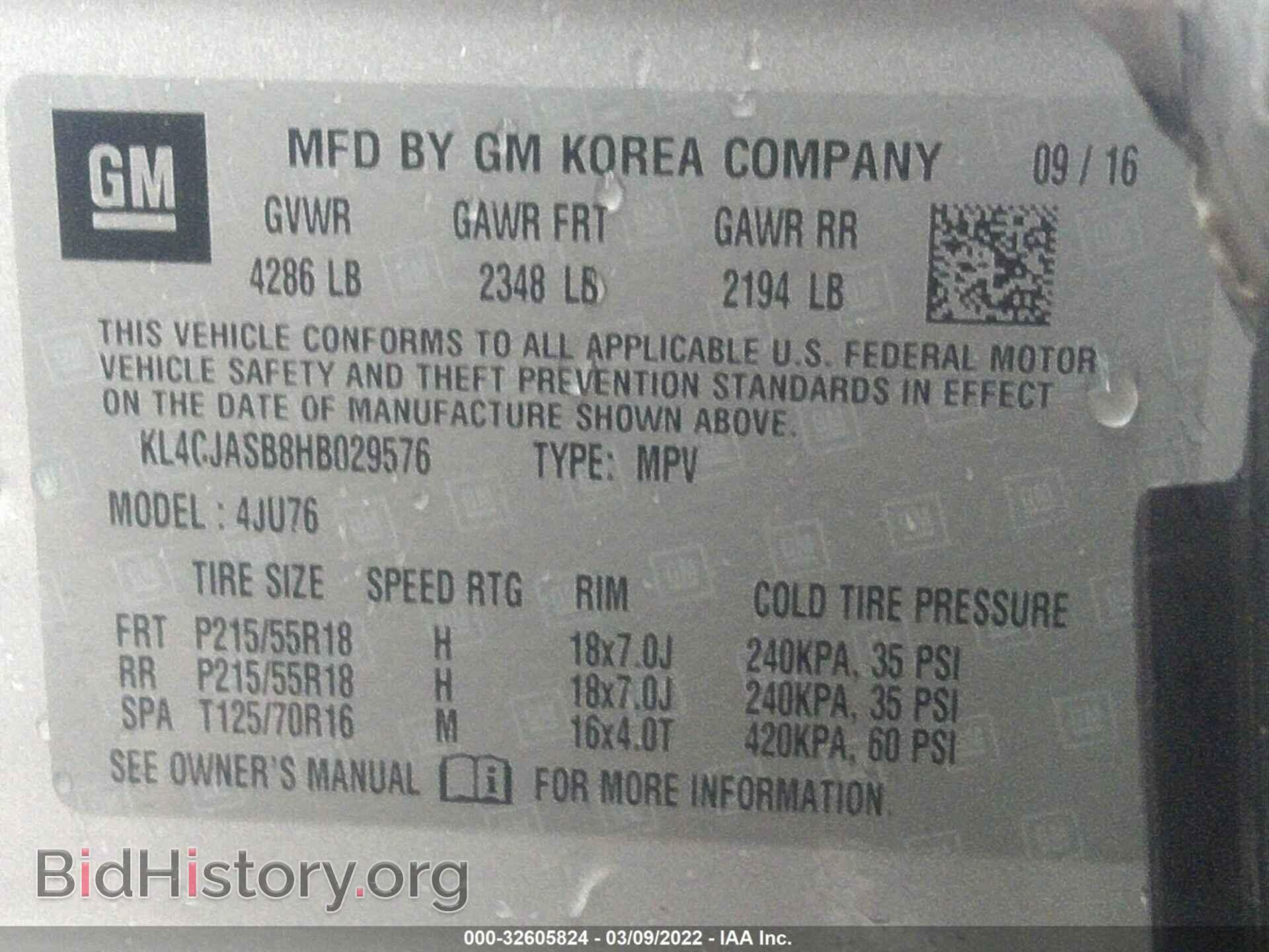 2017 BUICK ENCORE - VIN: KL4CJASB8HB029576 - Фото 9