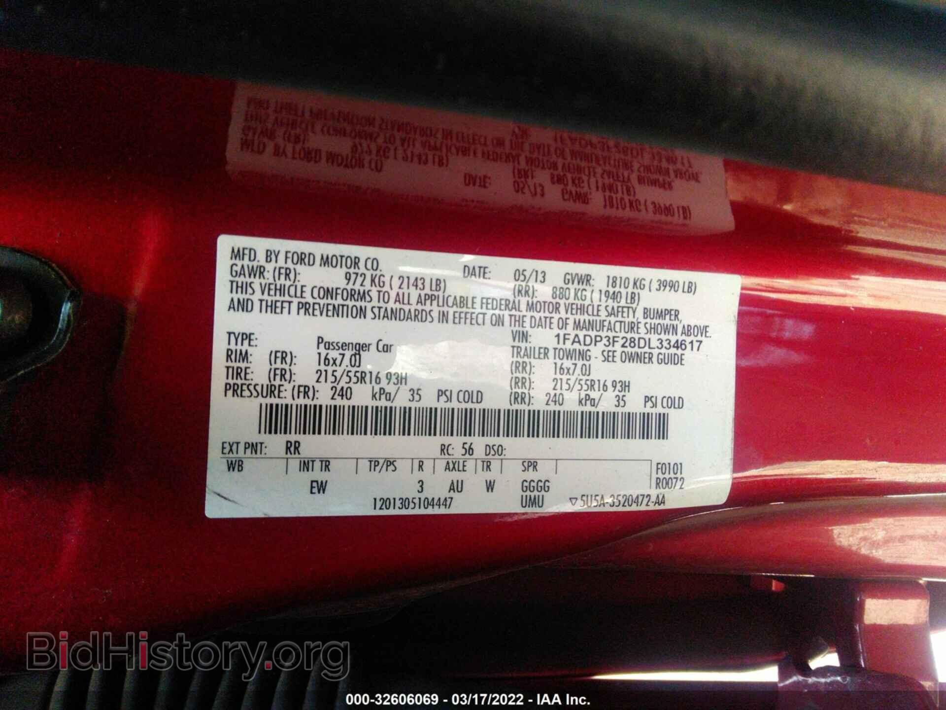 2013 FORD FOCUS - VIN: 1FADP3F28DL334617 - Фото 9