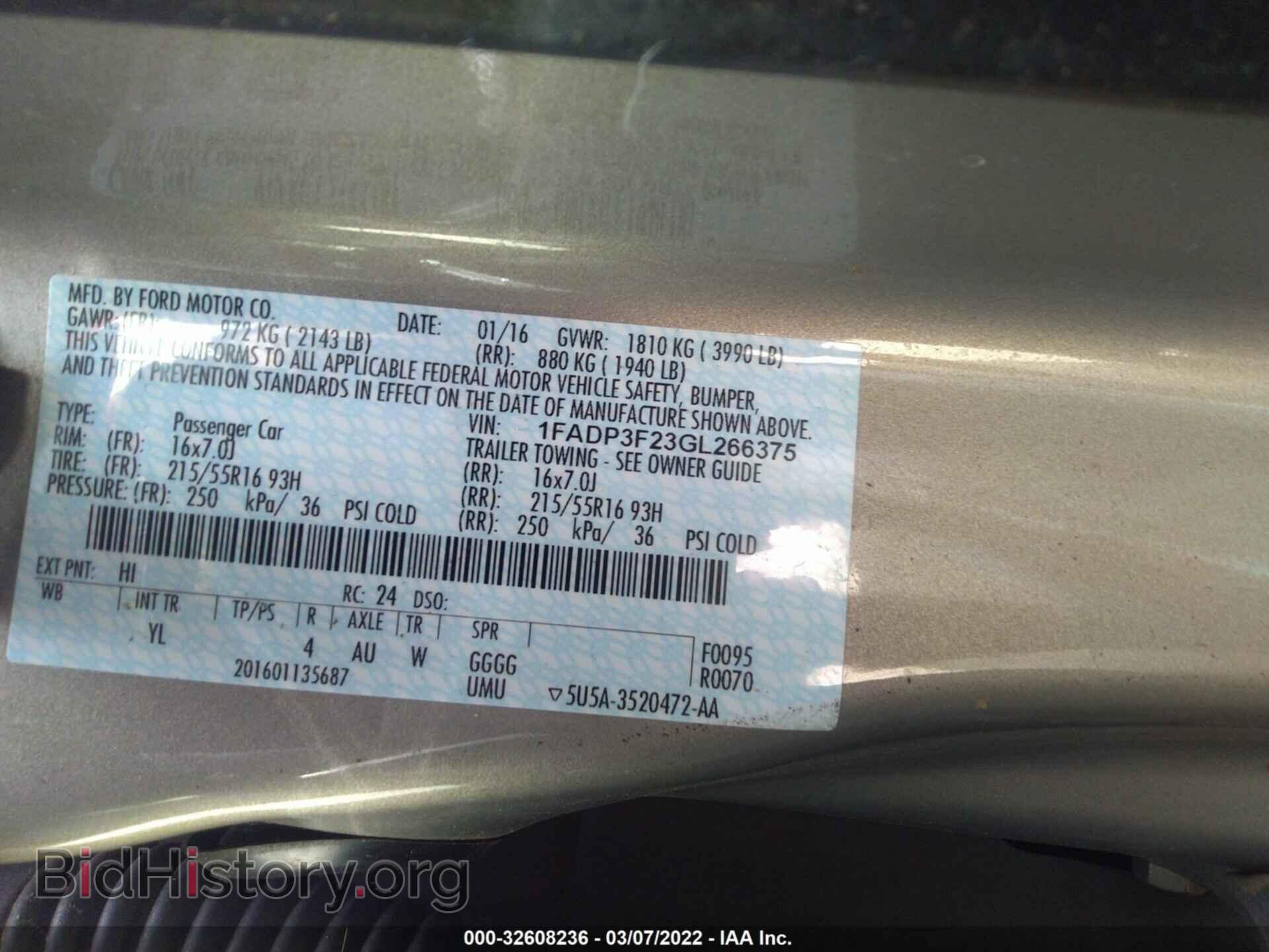 2016 FORD FOCUS - VIN: 1FADP3F23GL266375 - Фото 9