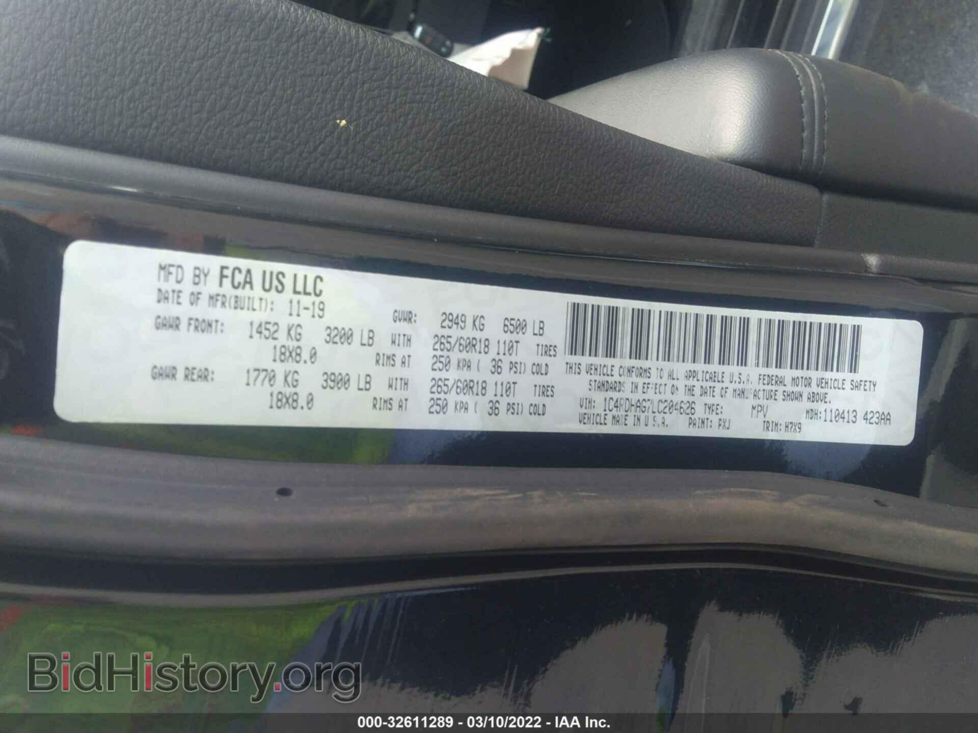 2020 DODGE DURANGO - VIN: 1C4RDHAG7LC204626 - Photo 9