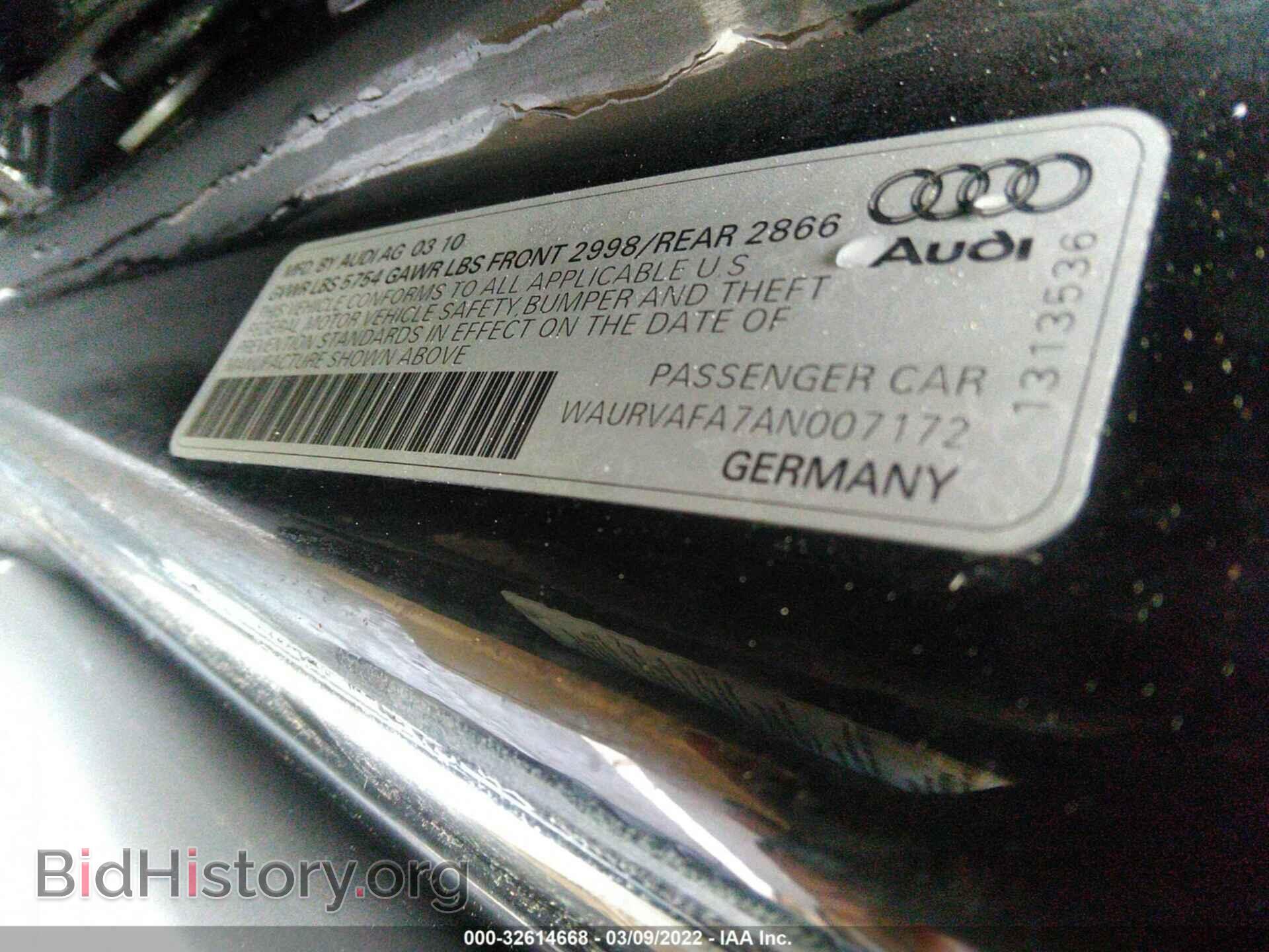 2010 AUDI A8 L - VIN: WAURVAFA7AN007172 - Фото 9