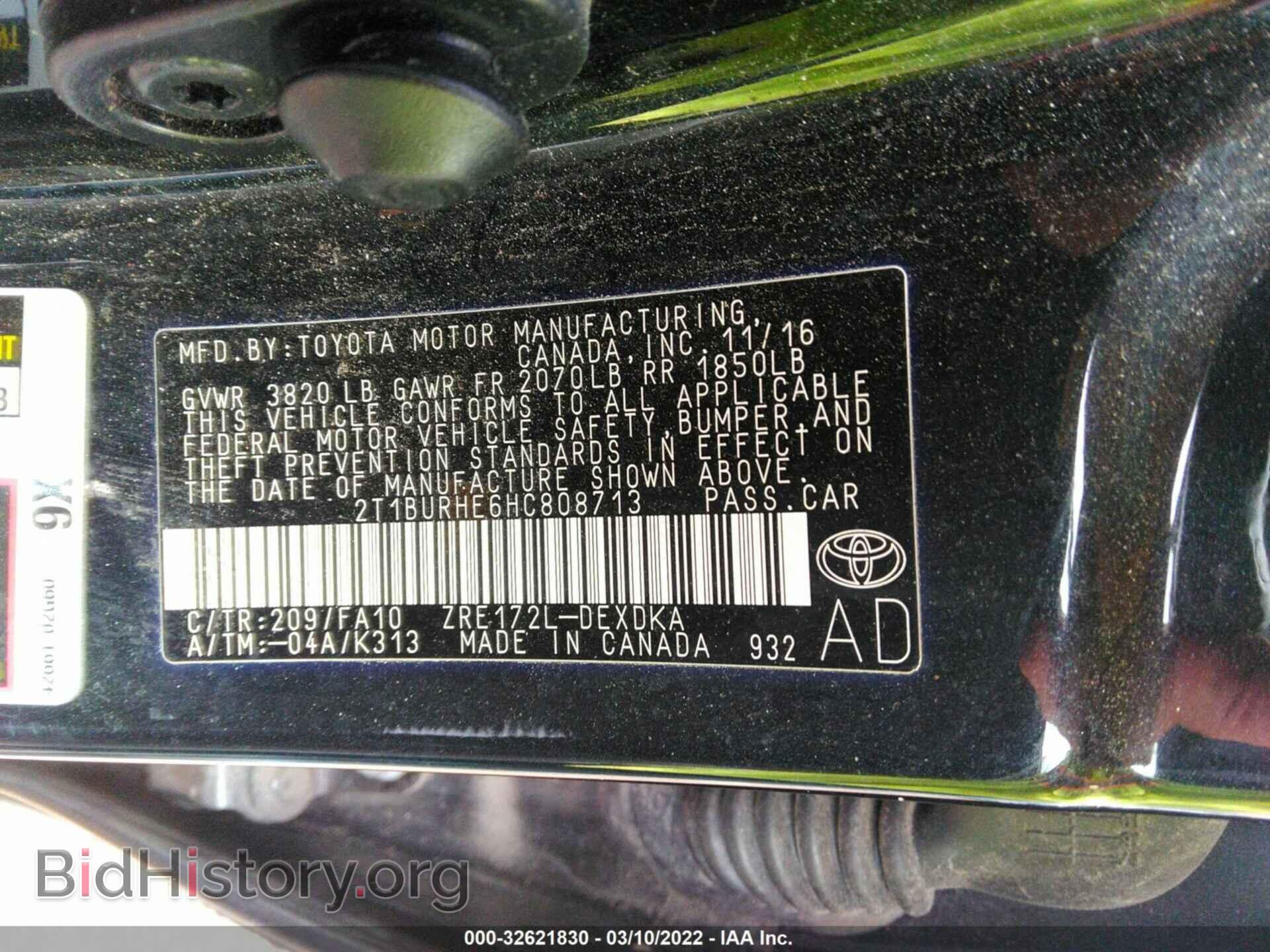2017 TOYOTA COROLLA - VIN: 2T1BURHE6HC808713 - Фото 9