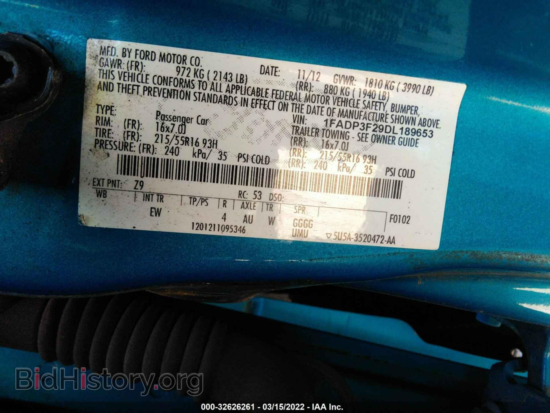 2013 FORD FOCUS - VIN: 1FADP3F29DL189653 - Фото 9