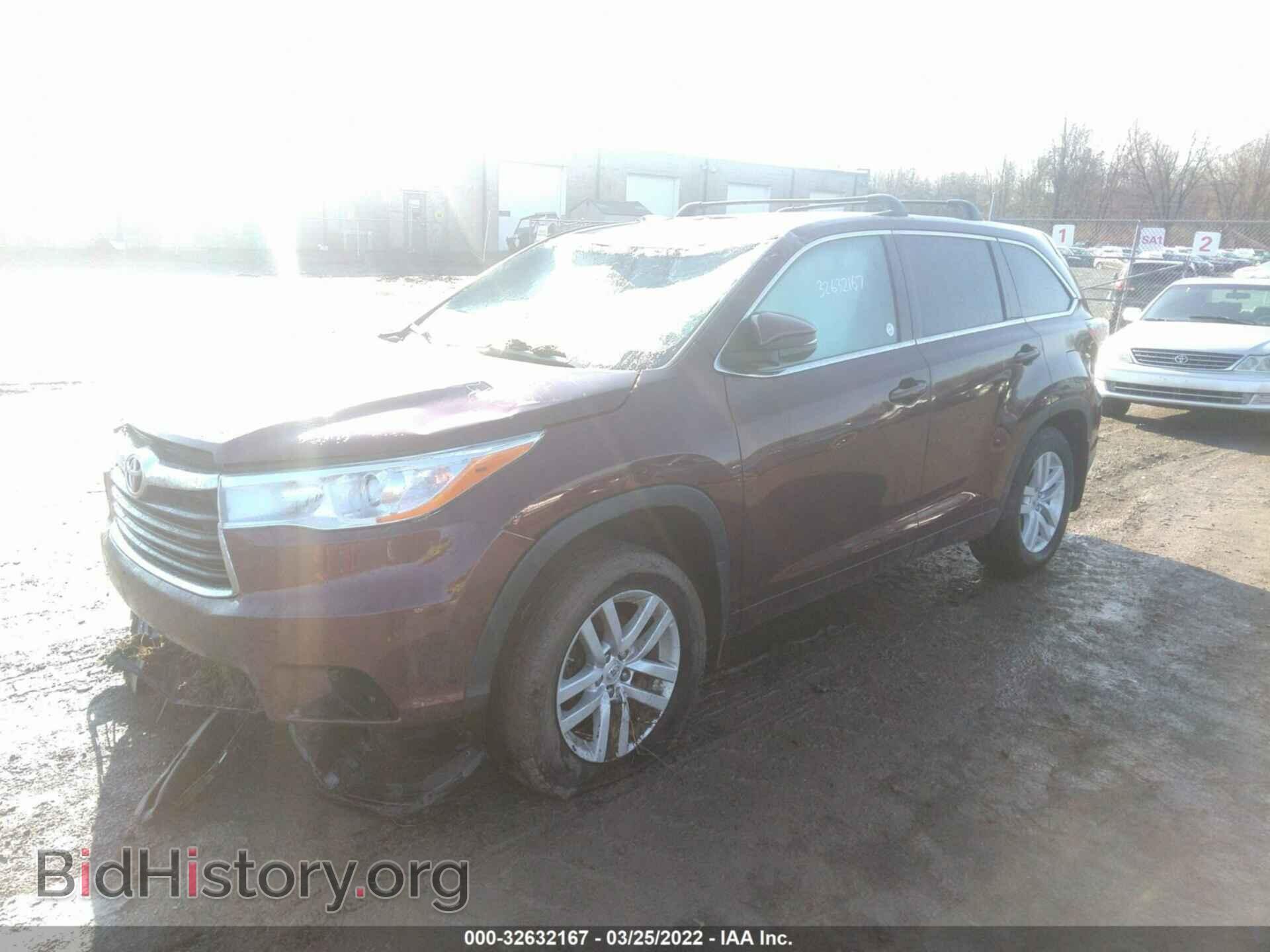 2014 TOYOTA HIGHLANDER - VIN: 5TDBKRFH8ES030260 - Фото 2