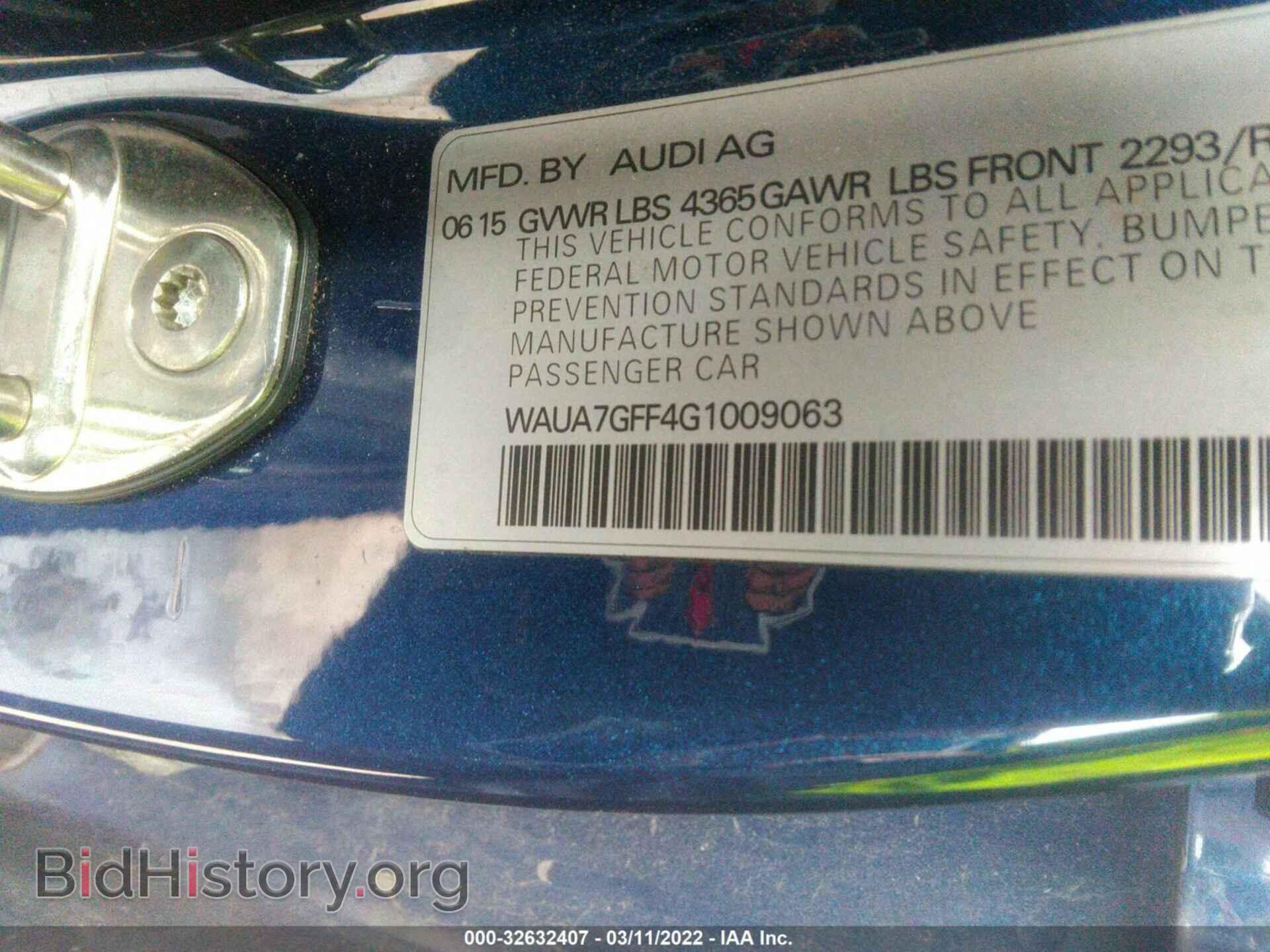 2016 AUDI A3 - VIN: WAUA7GFF4G1009063 - Фото 9