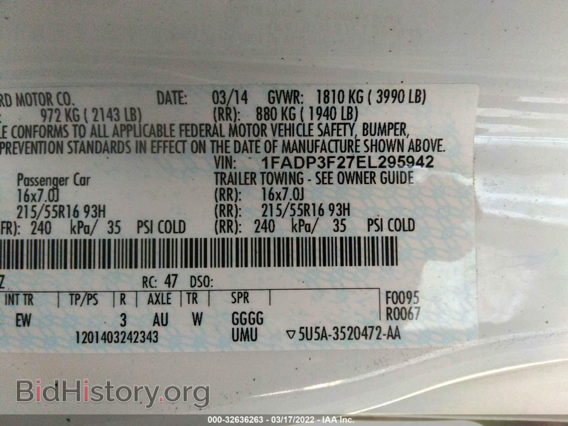 2014 FORD FOCUS - VIN: 1FADP3F27EL295942 - Фото 9