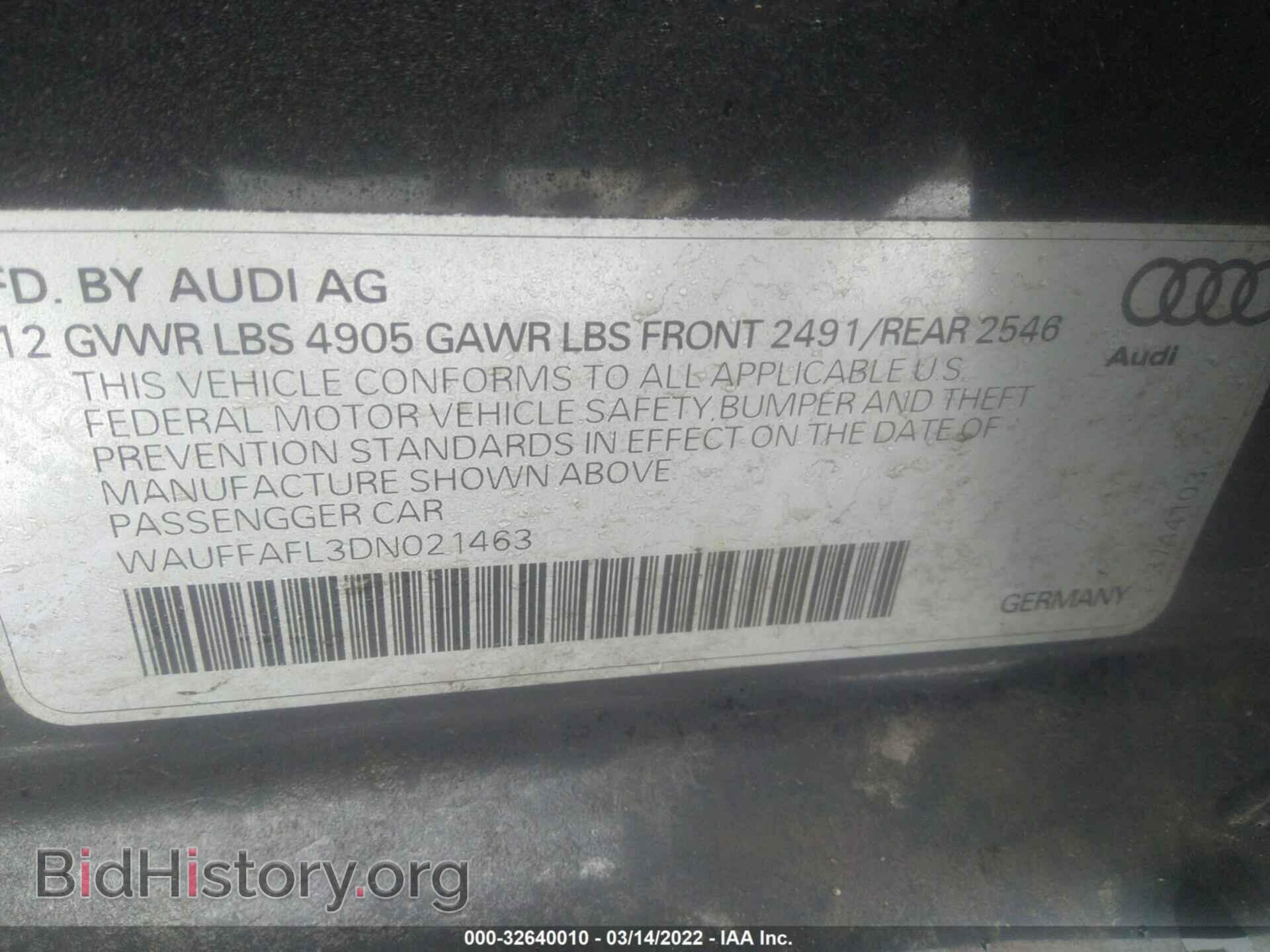 2013 AUDI A4 - VIN: WAUFFAFL3DN021463 - Photo 9