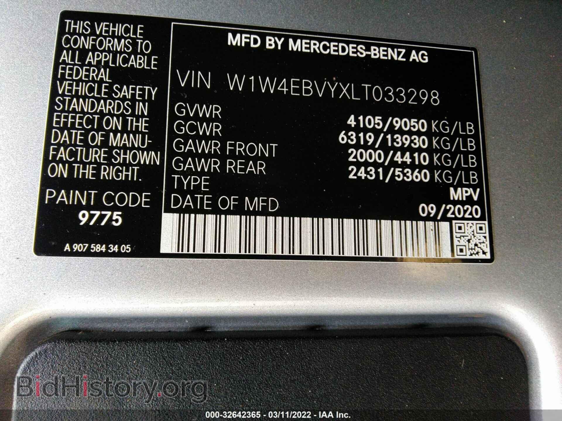 2020 MERCEDES-BENZ SPRINTER VAN - VIN: W1W4EBVYXLT033298 - Фото 9