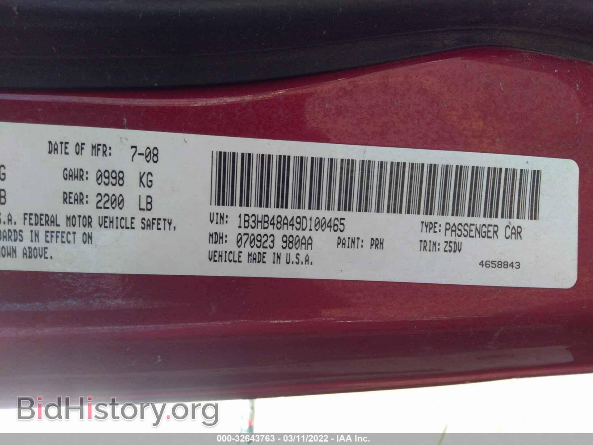 2009 DODGE CALIBER - VIN: 1B3HB48A49D100465 - Фото 9