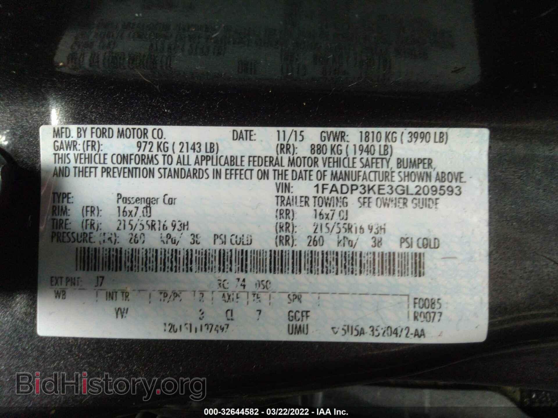 2016 FORD FOCUS - VIN: 1FADP3KE3GL209593 - Фото 9