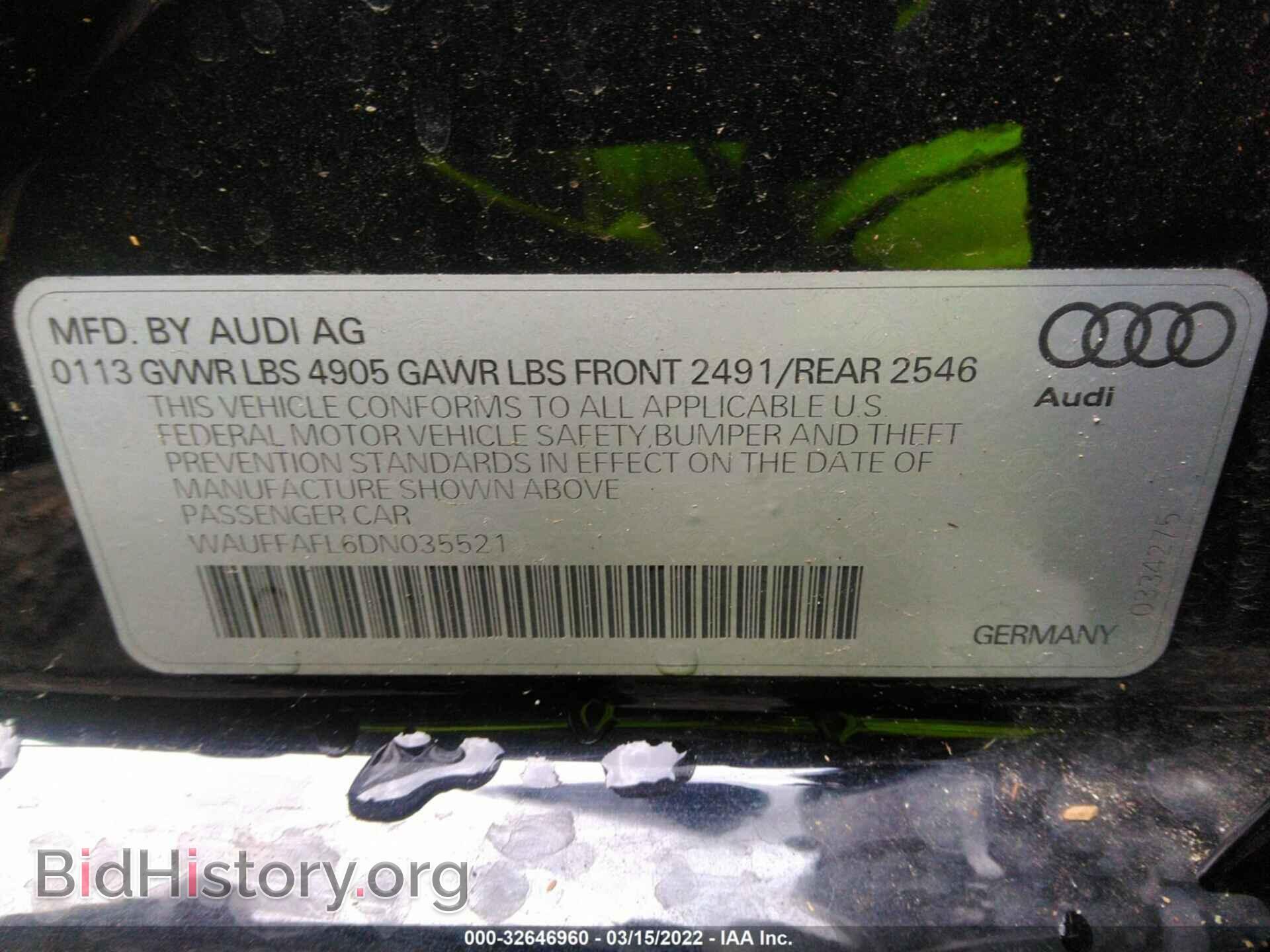 2013 AUDI A4 - VIN: WAUFFAFL6DN035521 - Фото 9