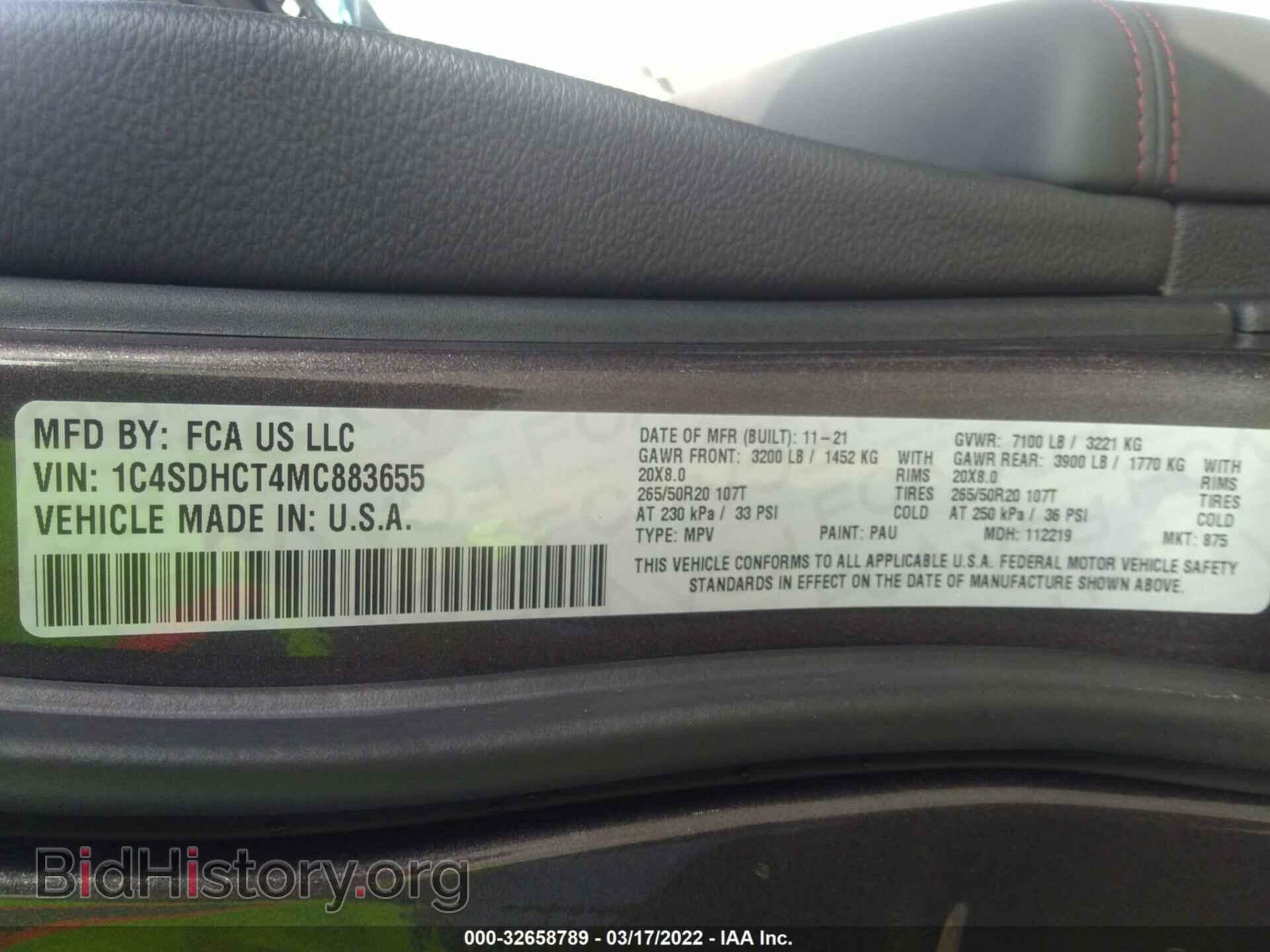 2021 DODGE DURANGO - VIN: 1C4SDHCT4MC883655 - Photo 9