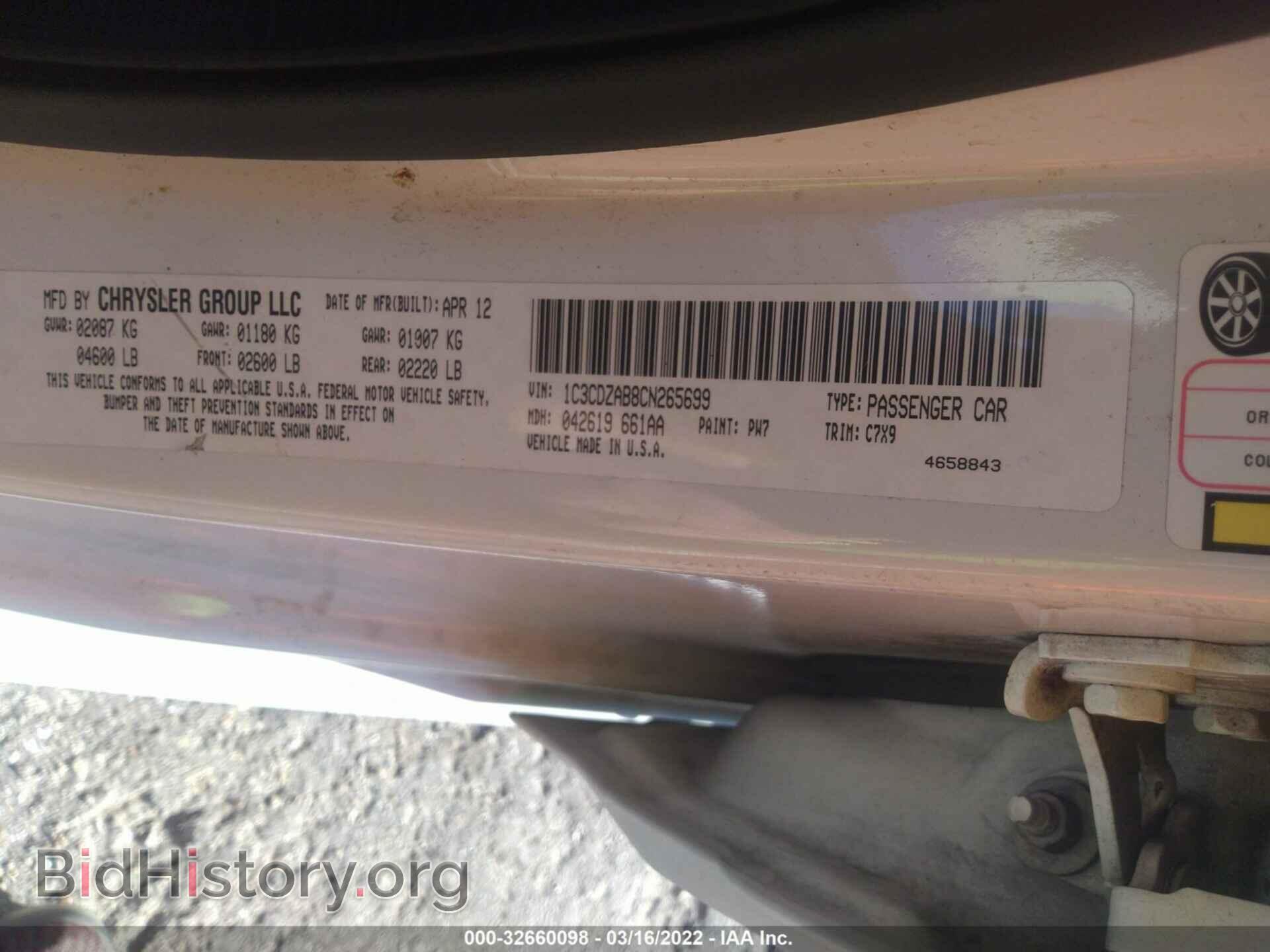 2012 DODGE AVENGER - VIN: 1C3CDZAB8CN265699 - Фото 9