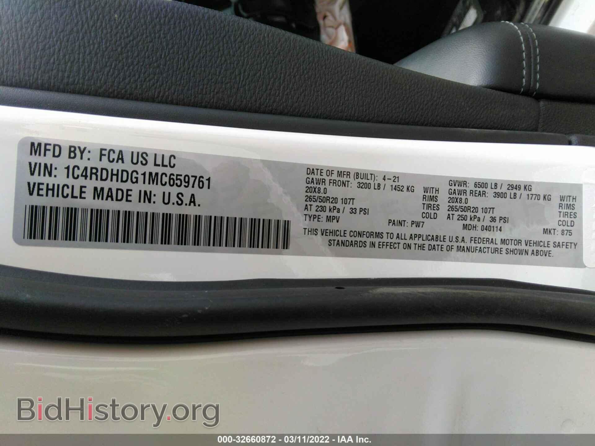2021 DODGE DURANGO - VIN: 1C4RDHDG1MC659761 - Фото 9