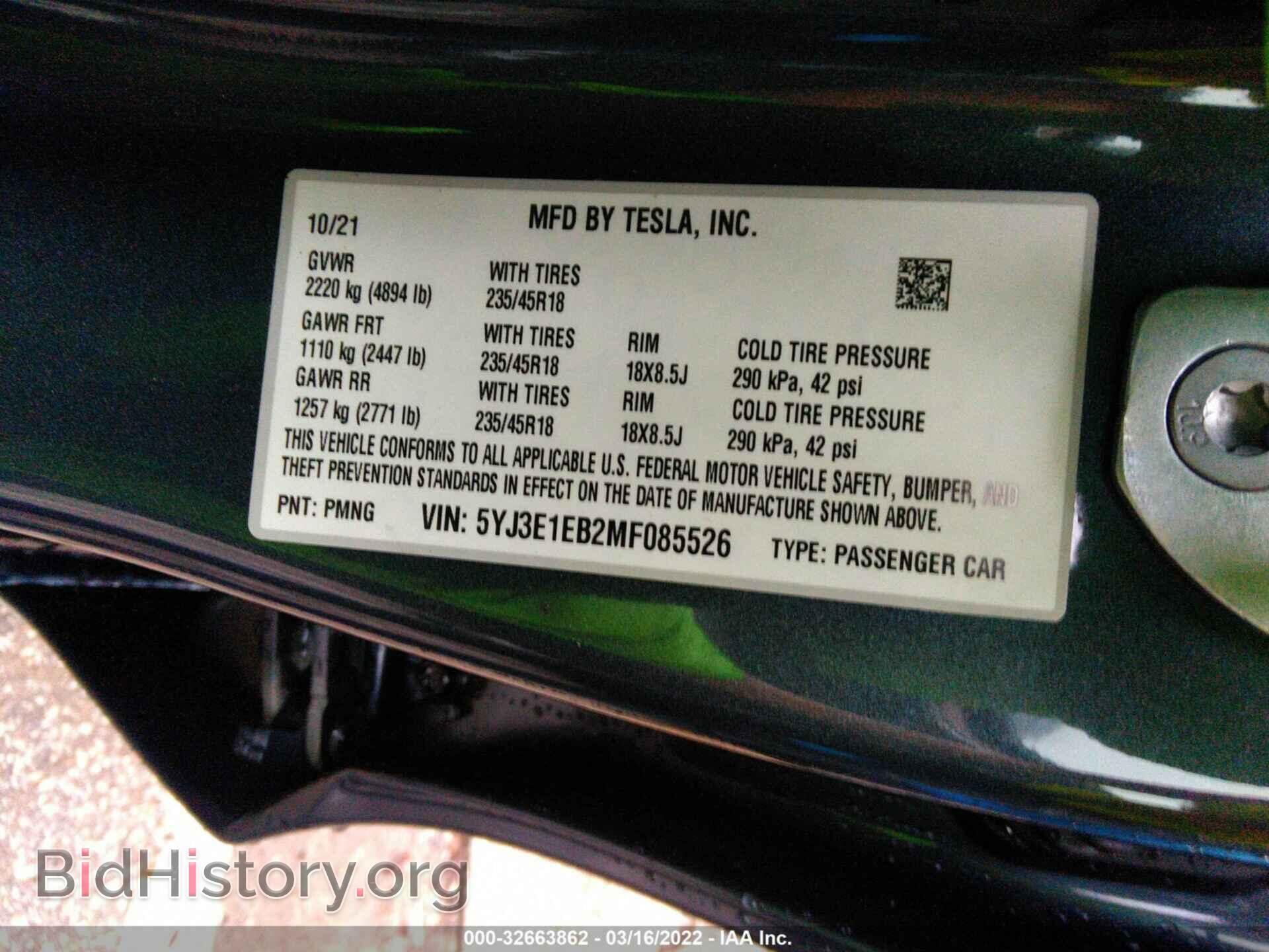 2021 TESLA MODEL 3 - VIN: 5YJ3E1EB2MF085526 - Photo 9