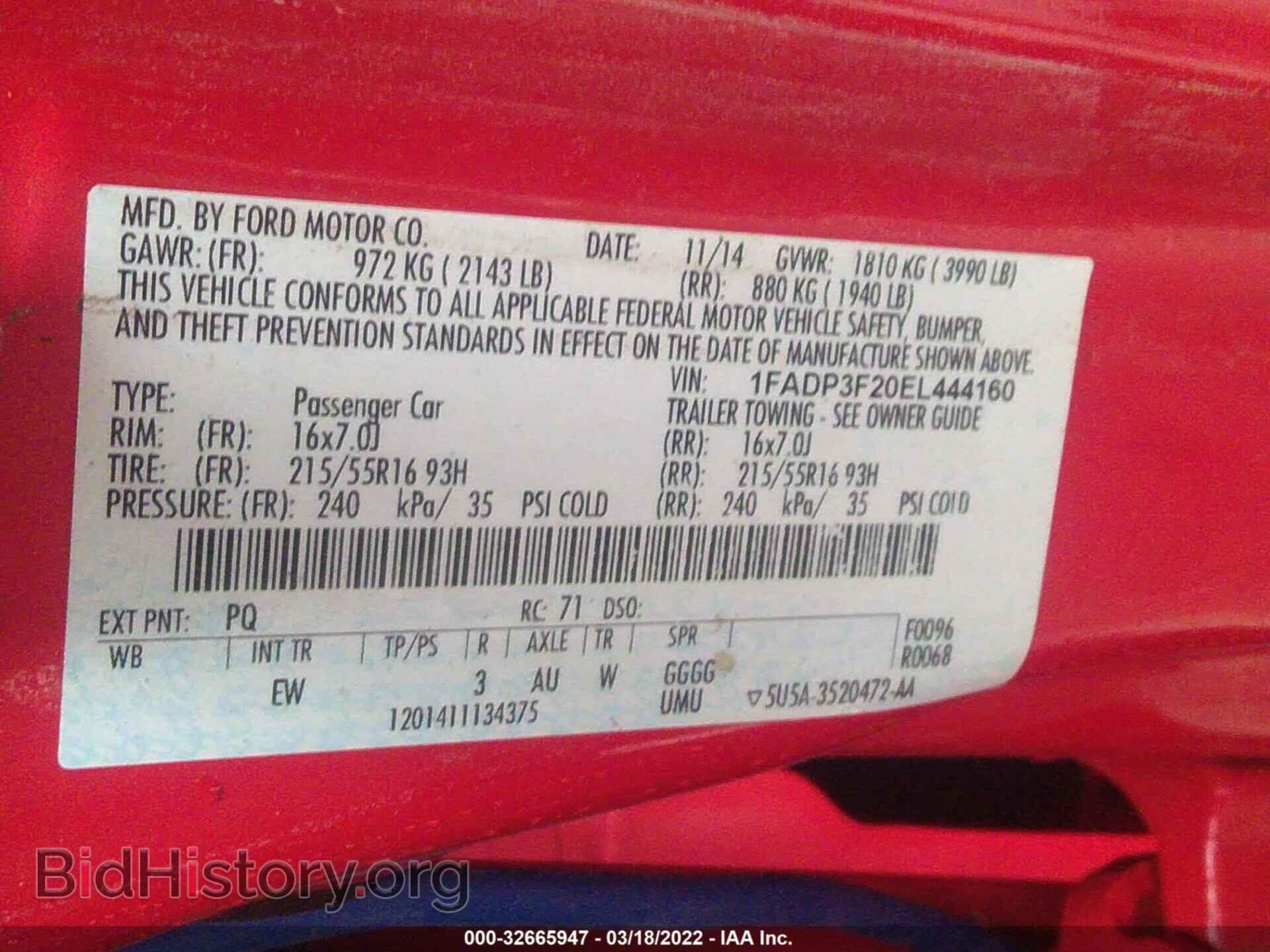 2014 FORD FOCUS - VIN: 1FADP3F20EL444160 - Фото 9