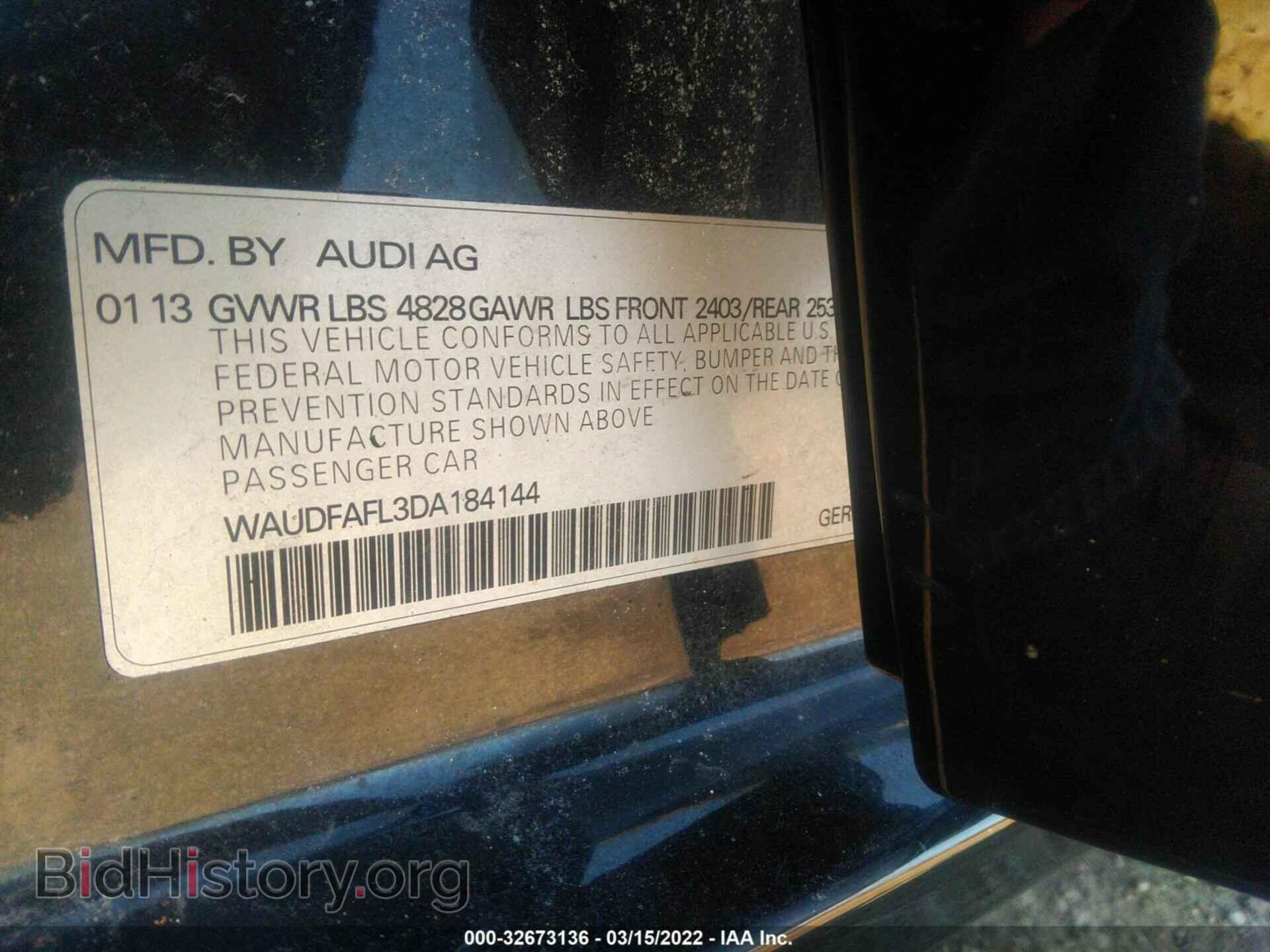 2013 AUDI A4 - VIN: WAUDFAFL3DA184144 - Photo 9