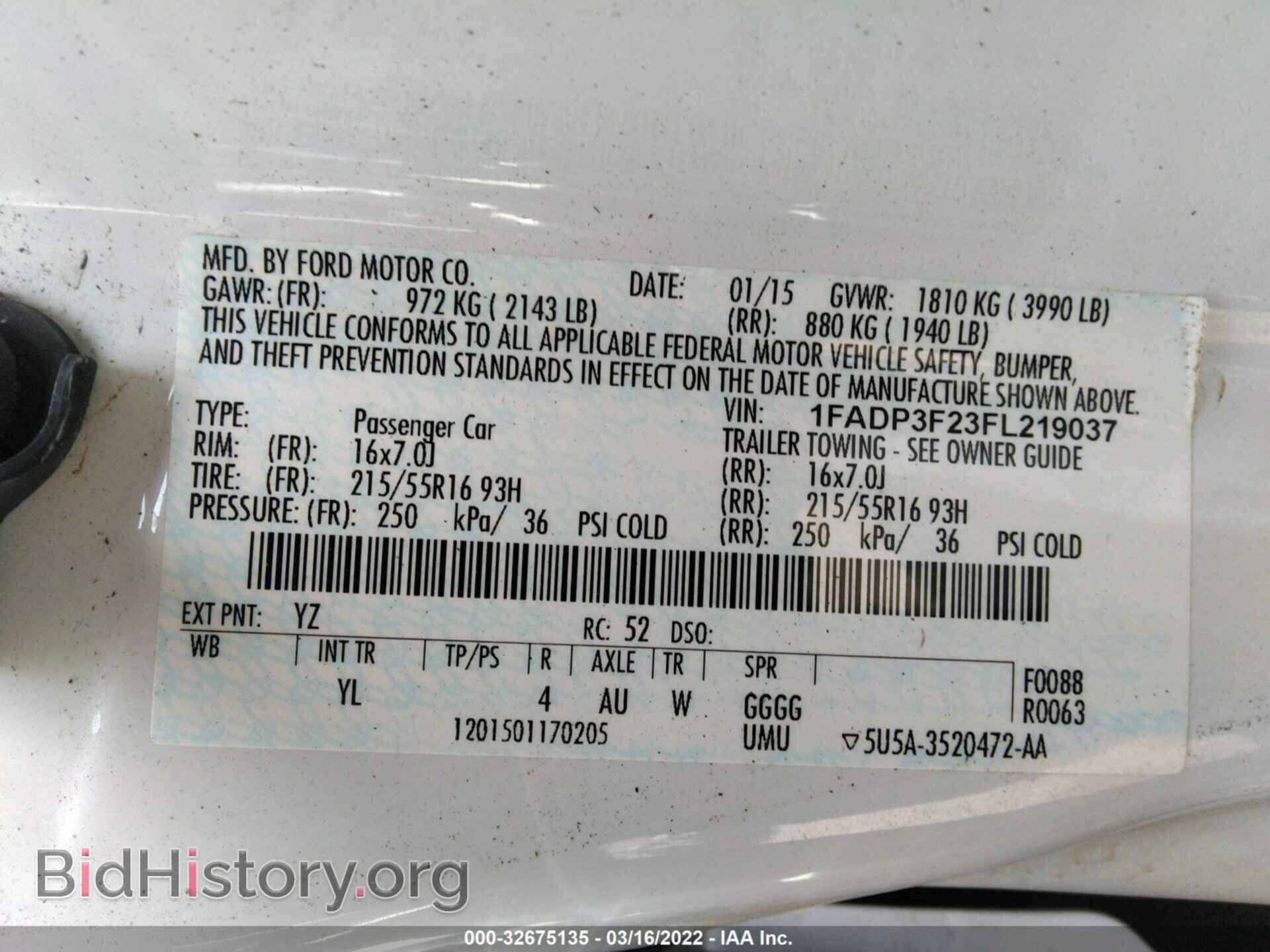 2015 FORD FOCUS - VIN: 1FADP3F23FL219037 - Фото 9