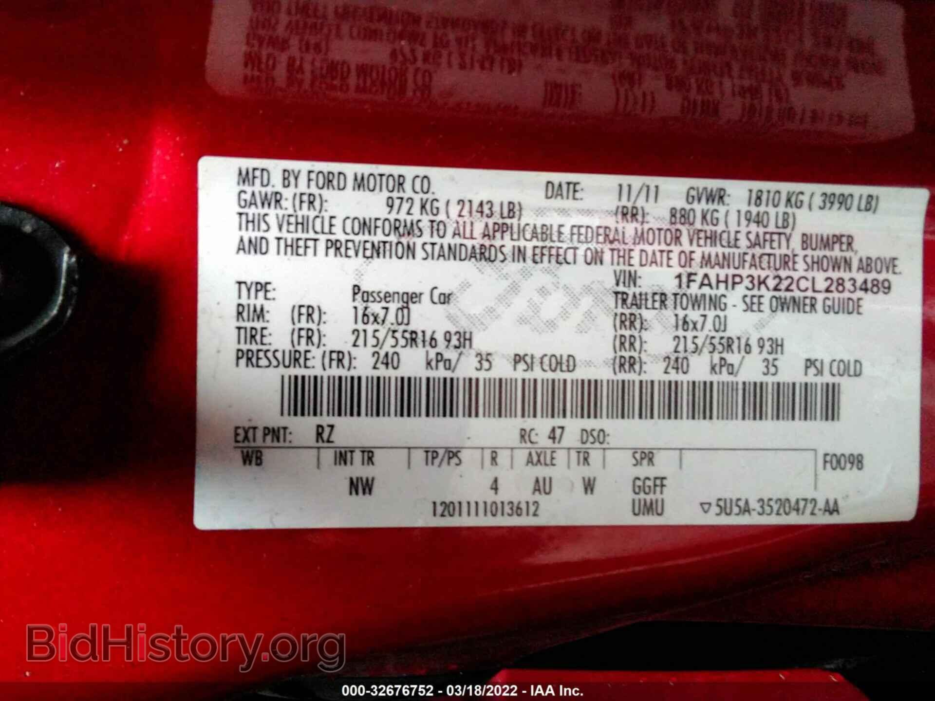 2012 FORD FOCUS - VIN: 1FAHP3K22CL283489 - Photo 9