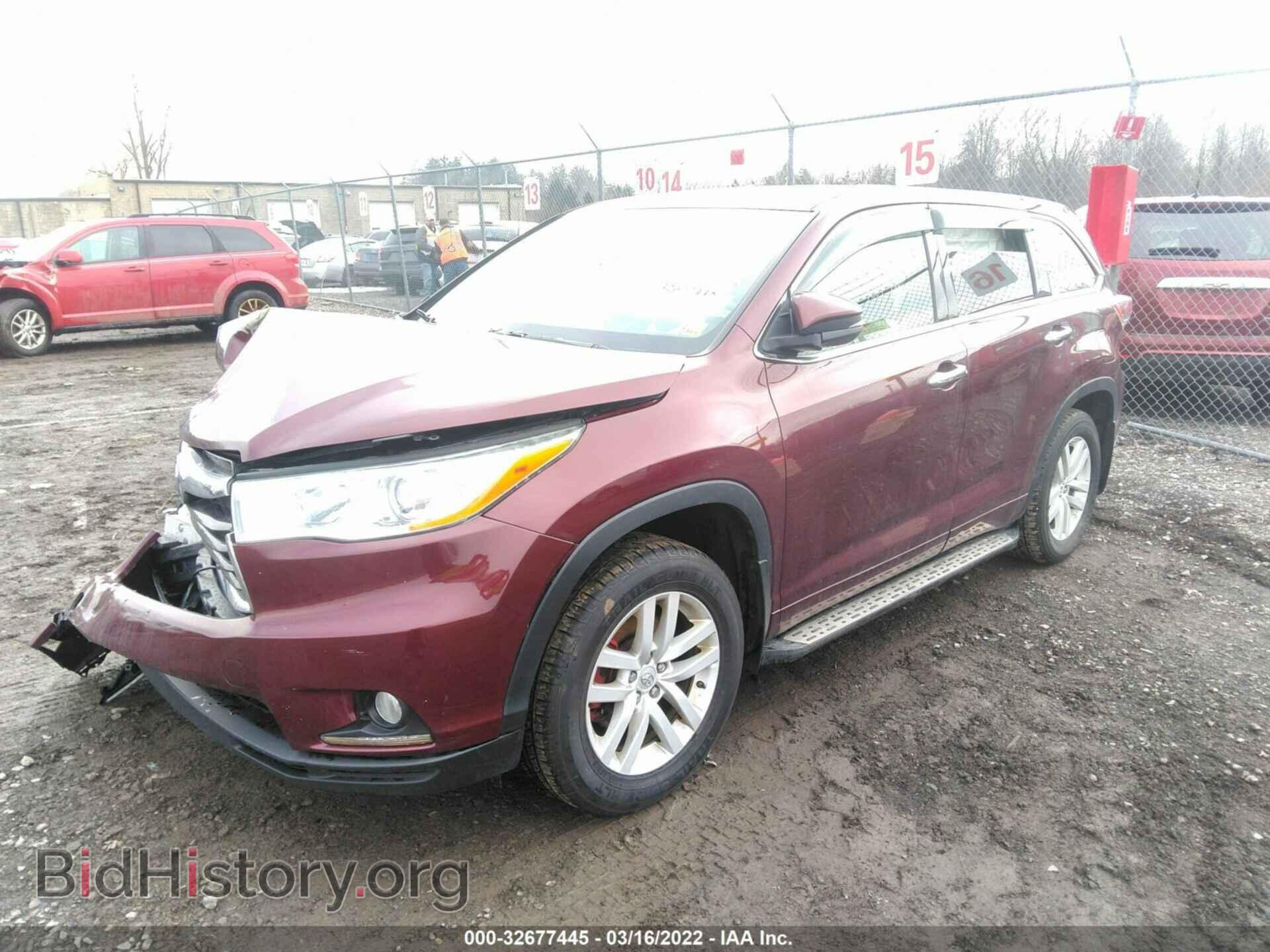 2014 TOYOTA HIGHLANDER - VIN: 5TDBKRFH3ES057334 - Фото 2