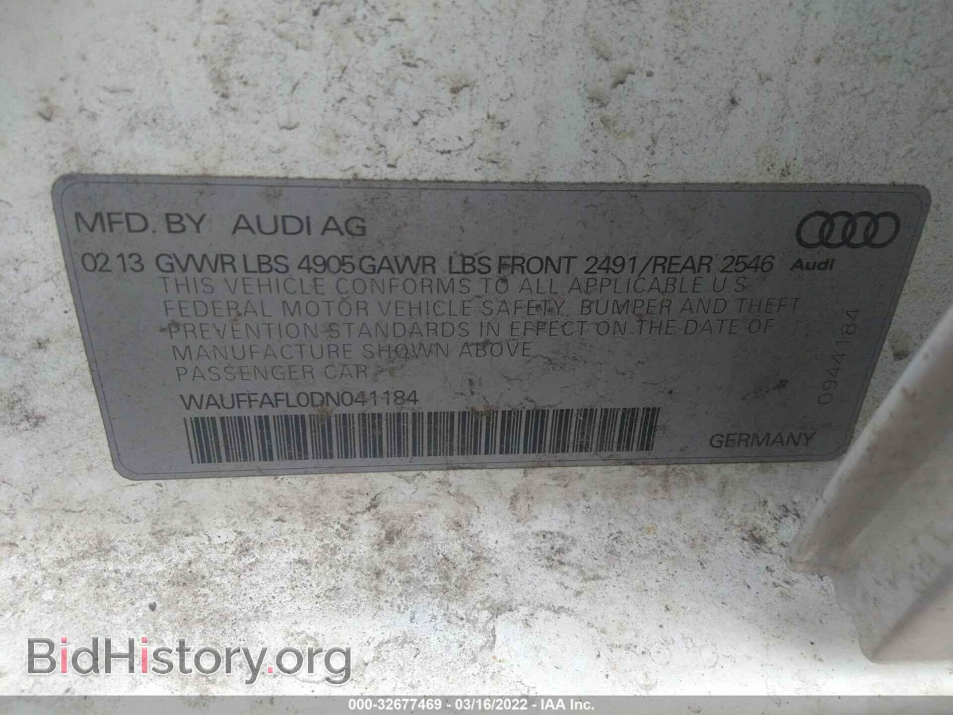 2013 AUDI A4 - VIN: WAUFFAFL0DN041184 - Фото 9