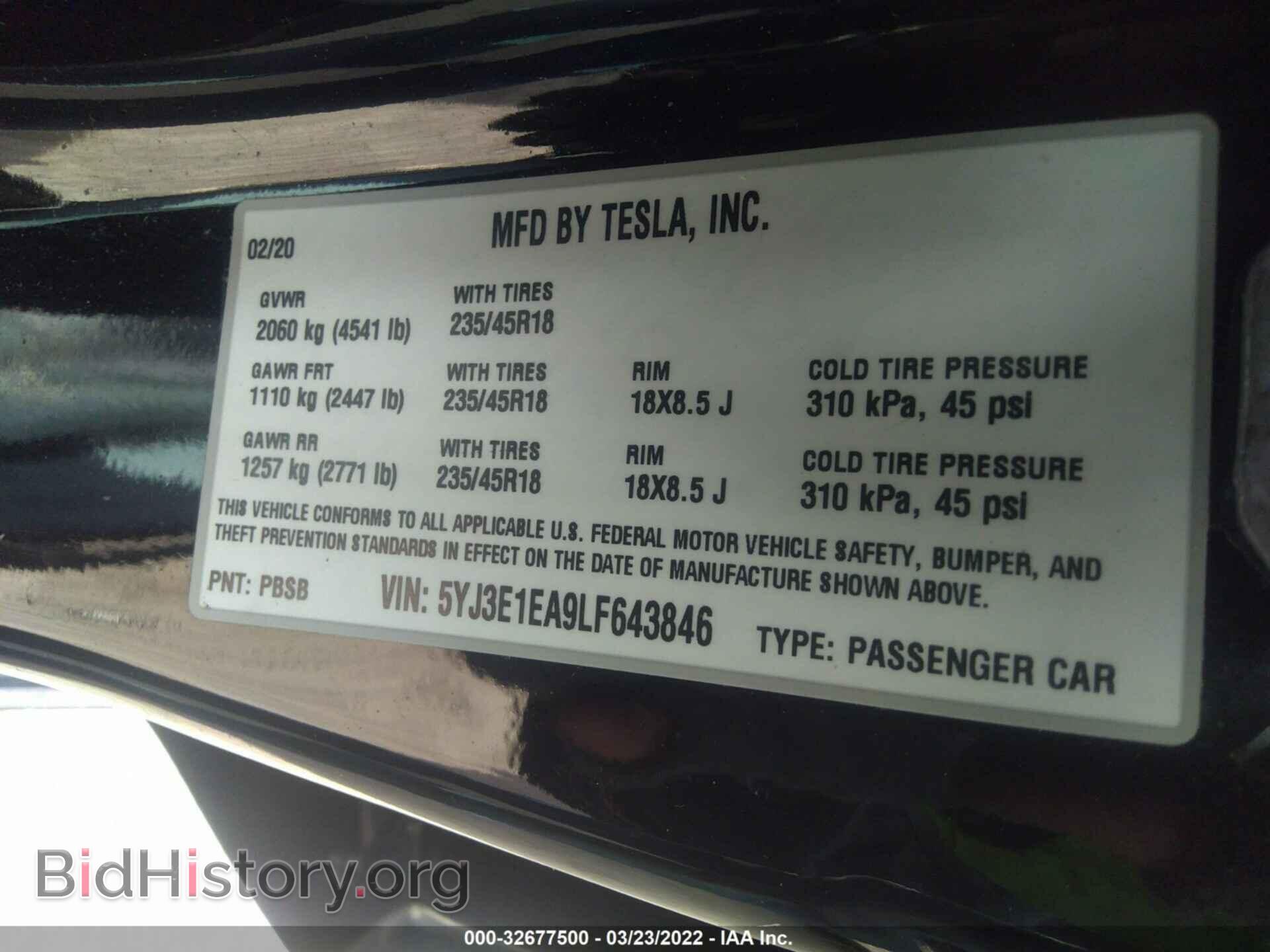 2020 TESLA MODEL 3 - VIN: 5YJ3E1EA9LF643846 - Фото 9