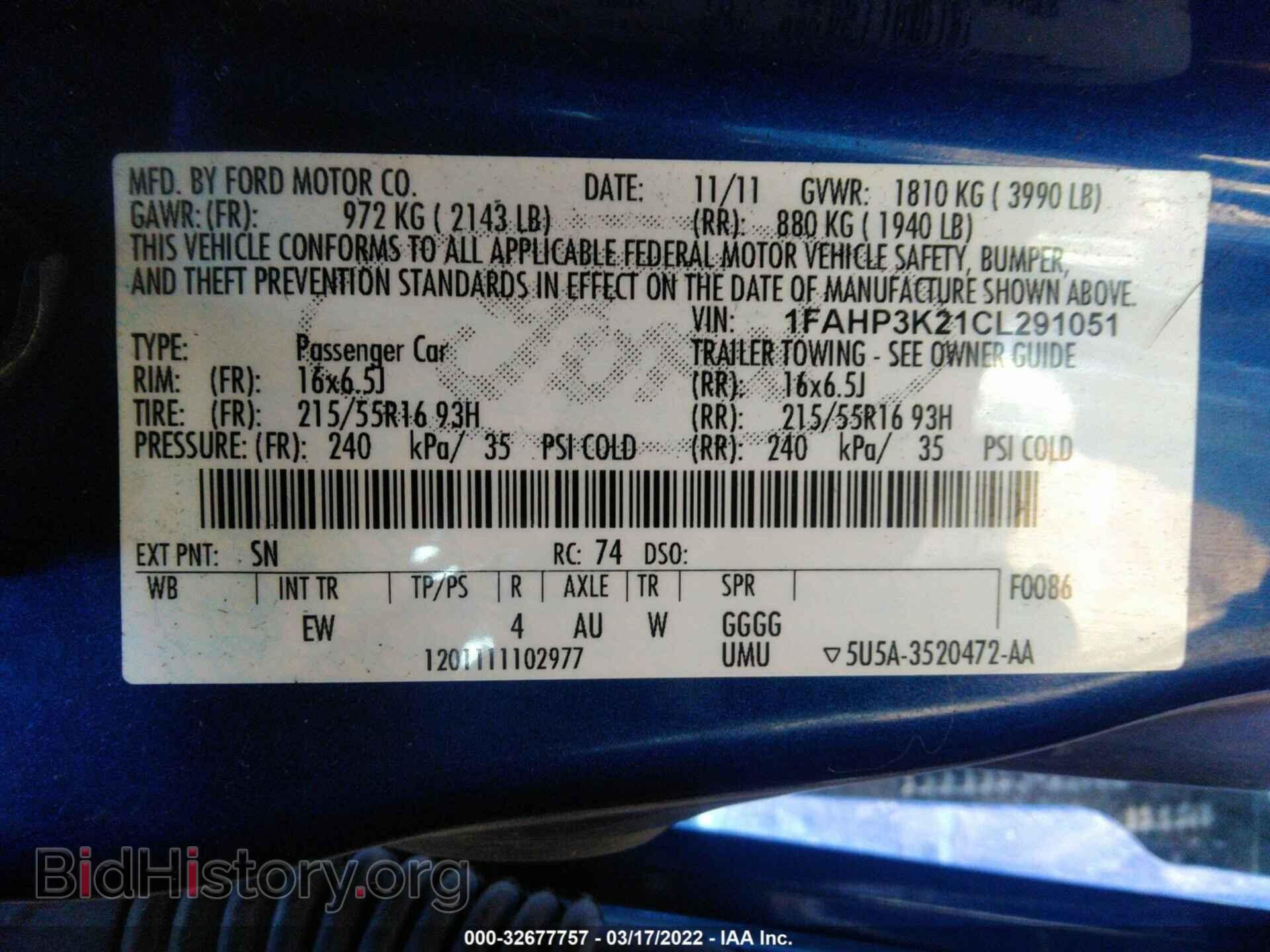 2012 FORD FOCUS - VIN: 1FAHP3K21CL291051 - Photo 9