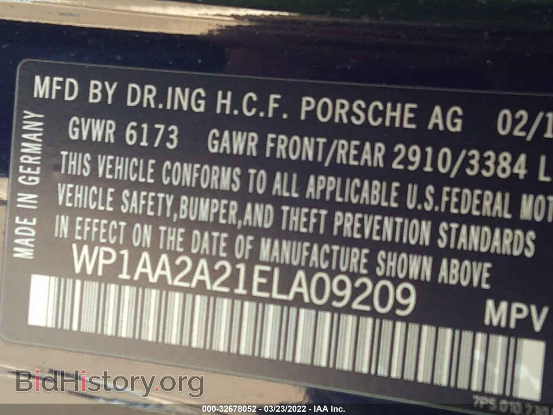 2014 PORSCHE CAYENNE - VIN: WP1AA2A21ELA09209 - Фото 9