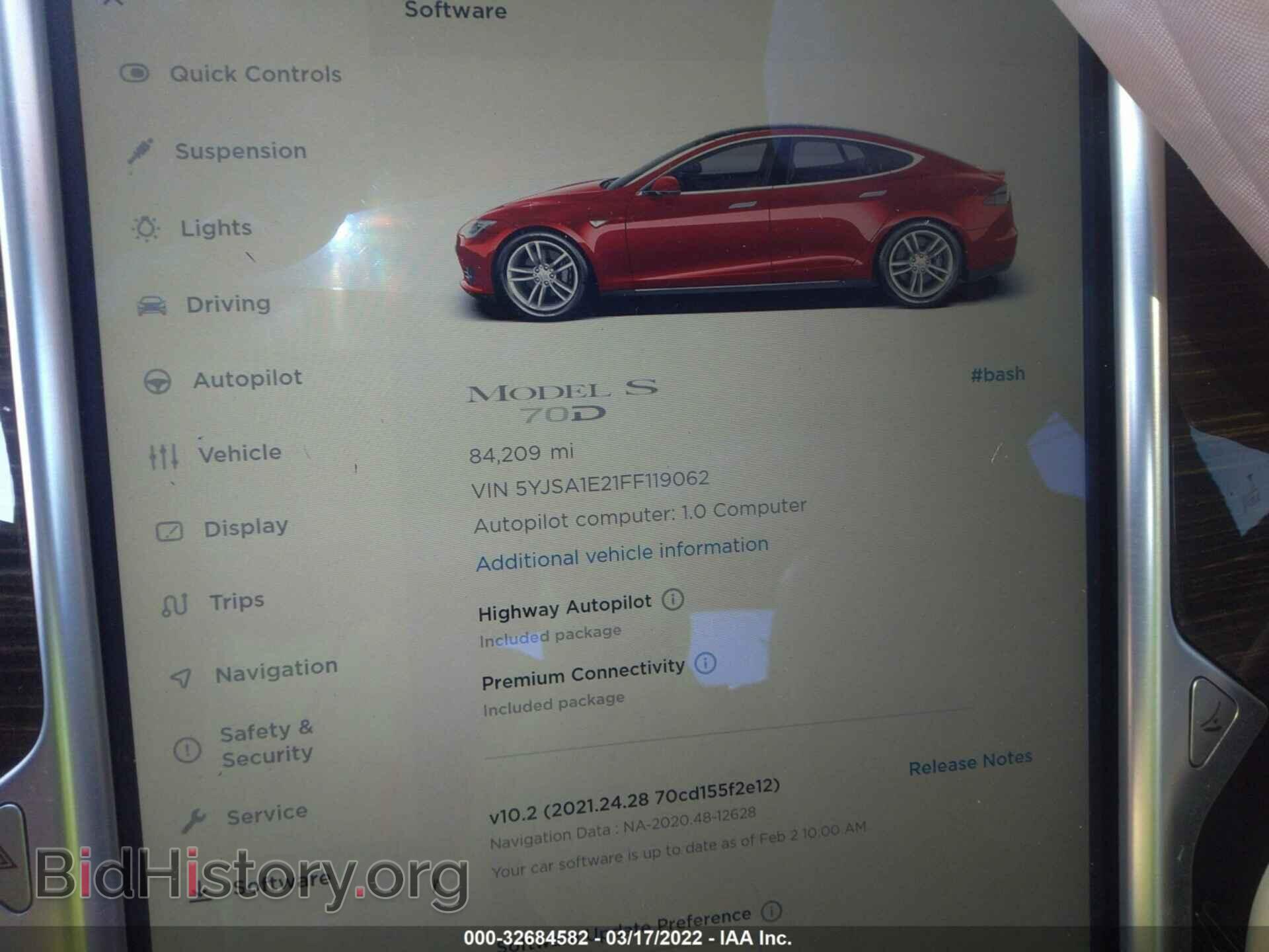 2015 TESLA MODEL S - VIN: 5YJSA1E21FF119062 - Photo 7