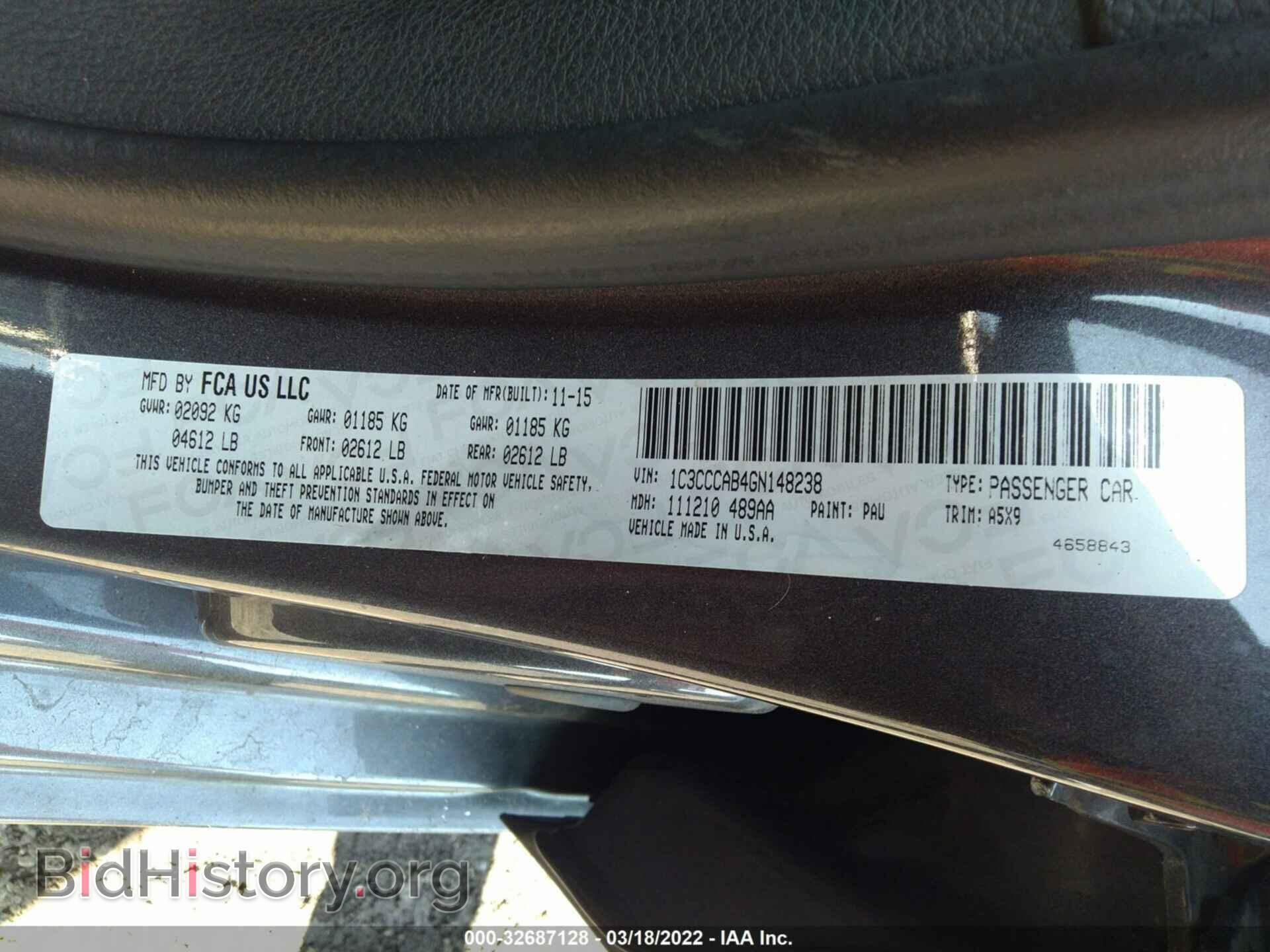 2016 CHRYSLER 200 - VIN: 1C3CCCAB4GN148238 - Фото 9