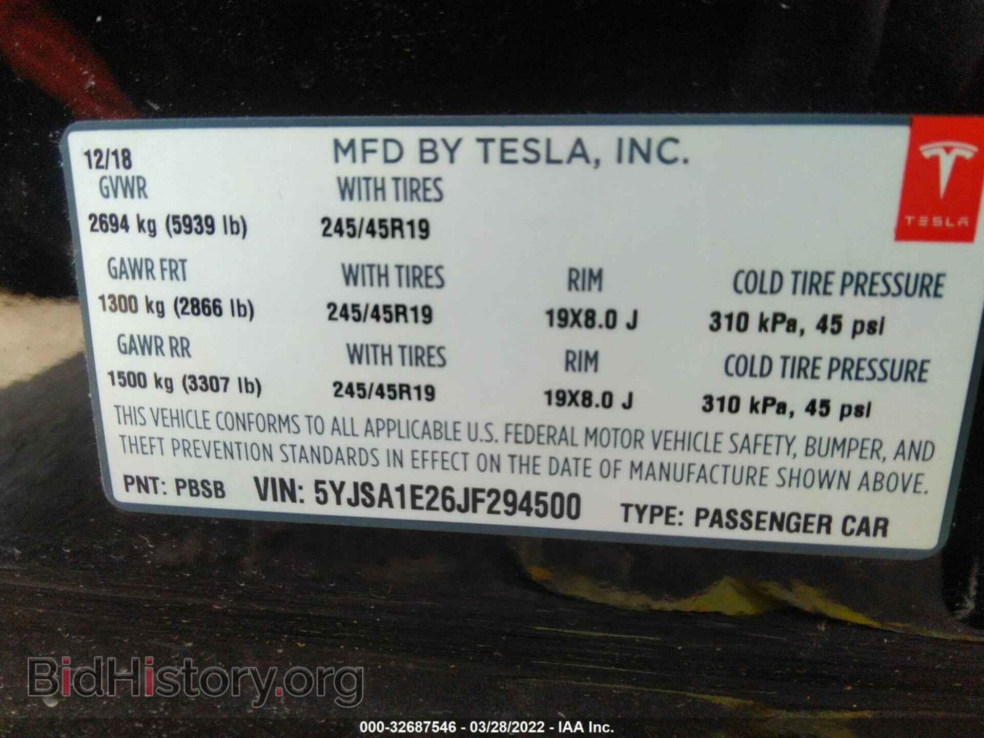 2018 TESLA MODEL S - VIN: 5YJSA1E26JF294500 - Photo 9