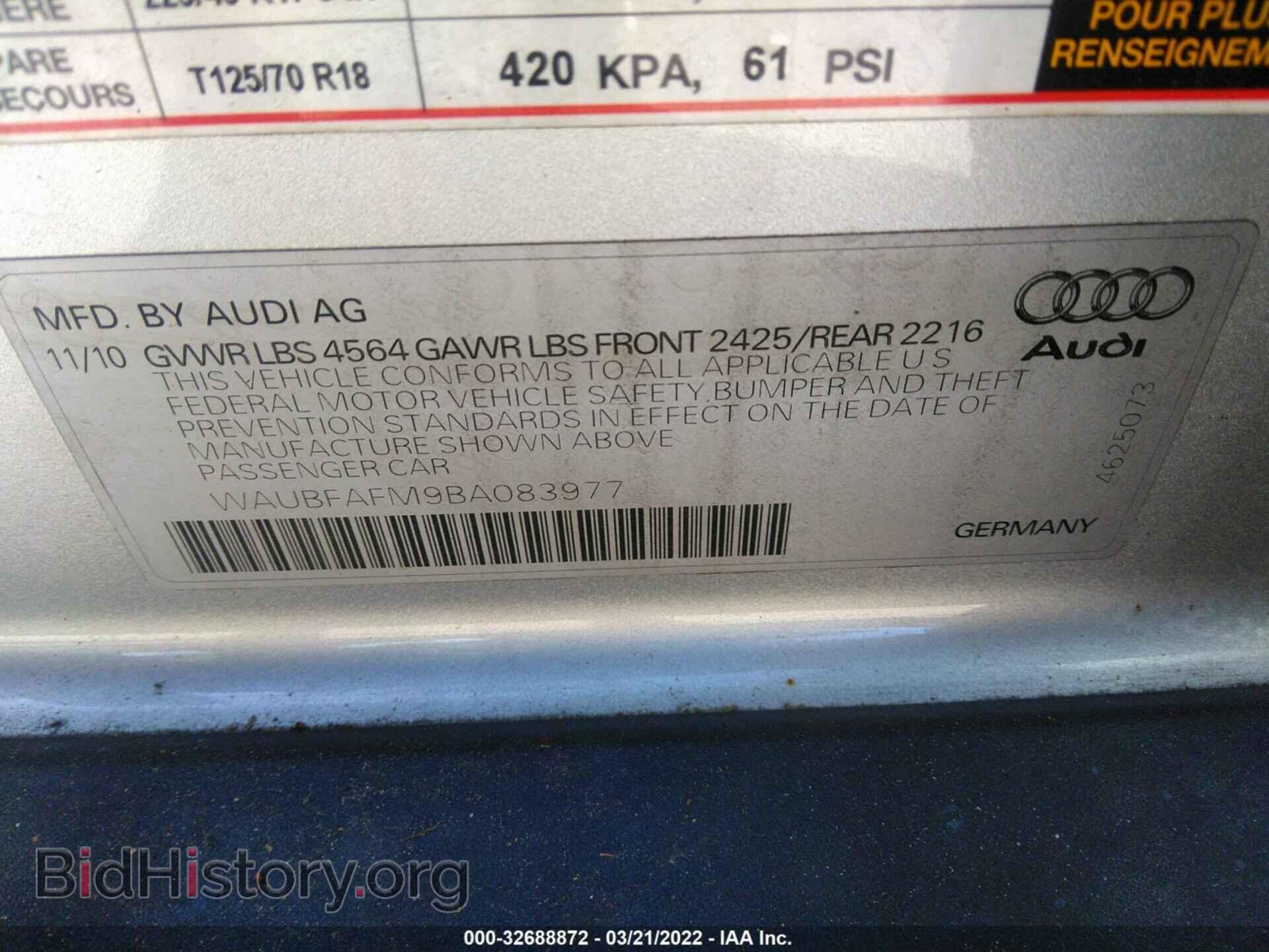 2011 AUDI A3 - VIN: WAUBFAFM9BA083977 - Фото 9