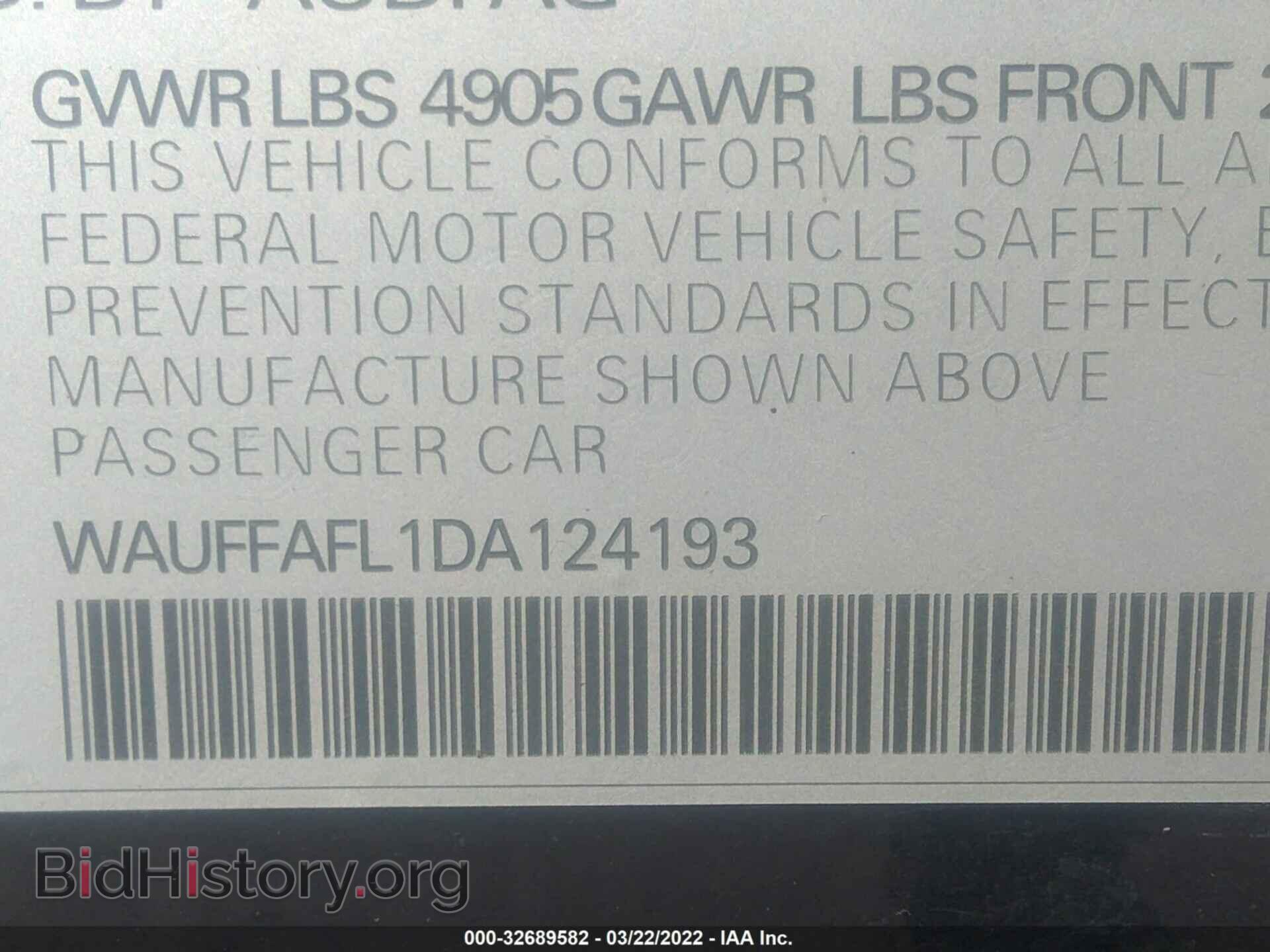 2013 AUDI A4 - VIN: WAUFFAFL1DA124193 - Фото 9
