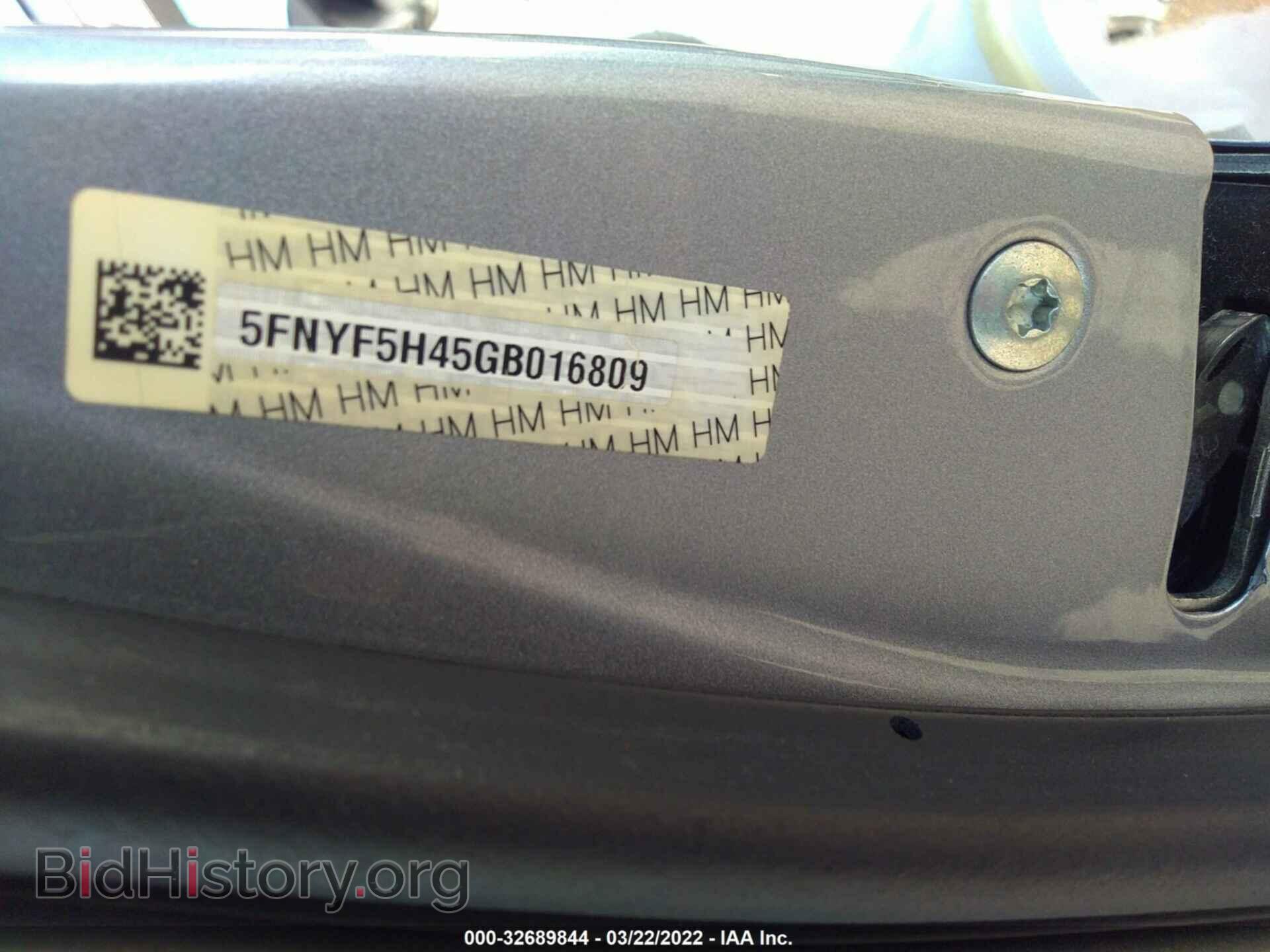 2016 HONDA PILOT - VIN: 5FNYF5H45GB016809 - Photo 9