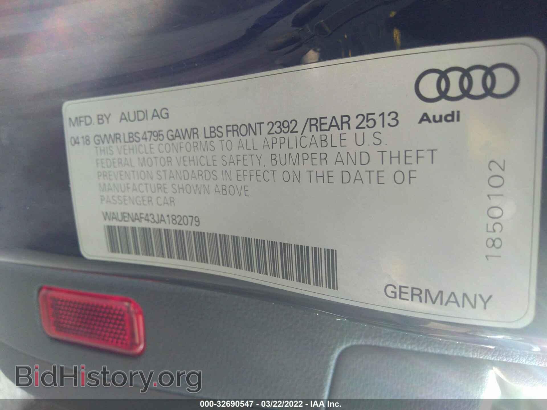 2018 AUDI A4 - VIN: WAUENAF43JA182079 - Фото 9
