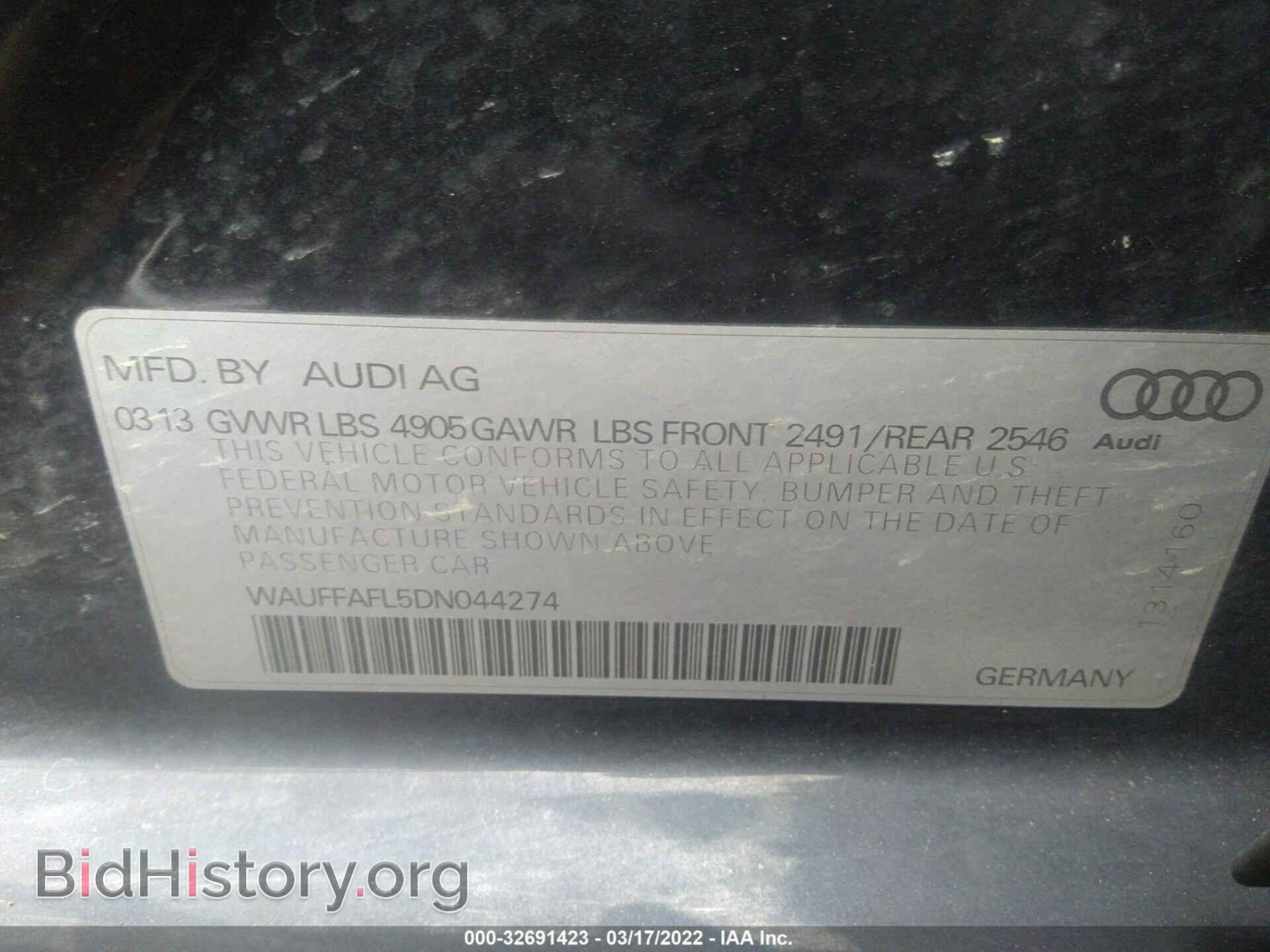 2013 AUDI A4 - VIN: WAUFFAFL5DN044274 - Photo 9