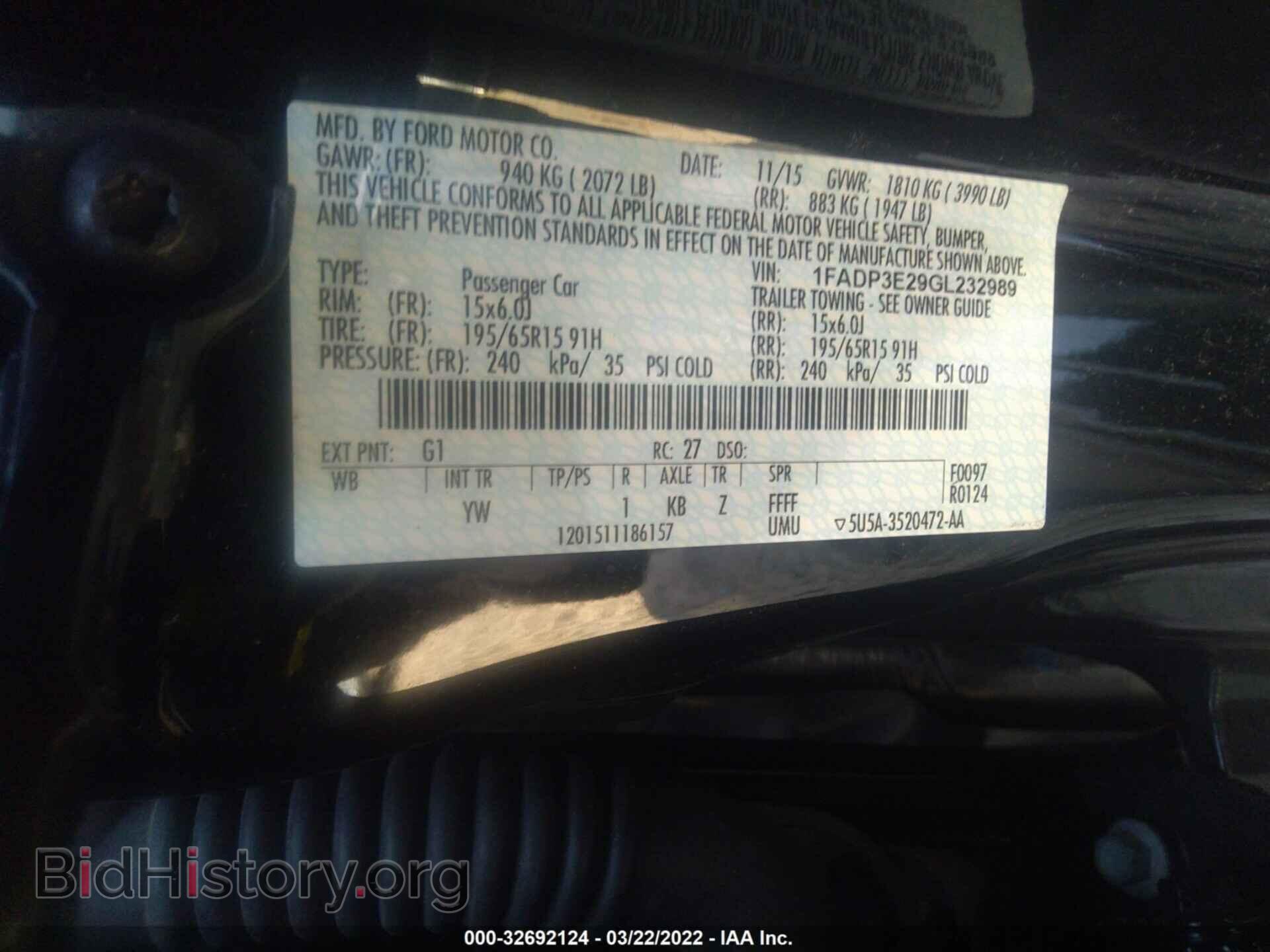 2016 FORD FOCUS - VIN: 1FADP3E29GL232989 - Фото 9